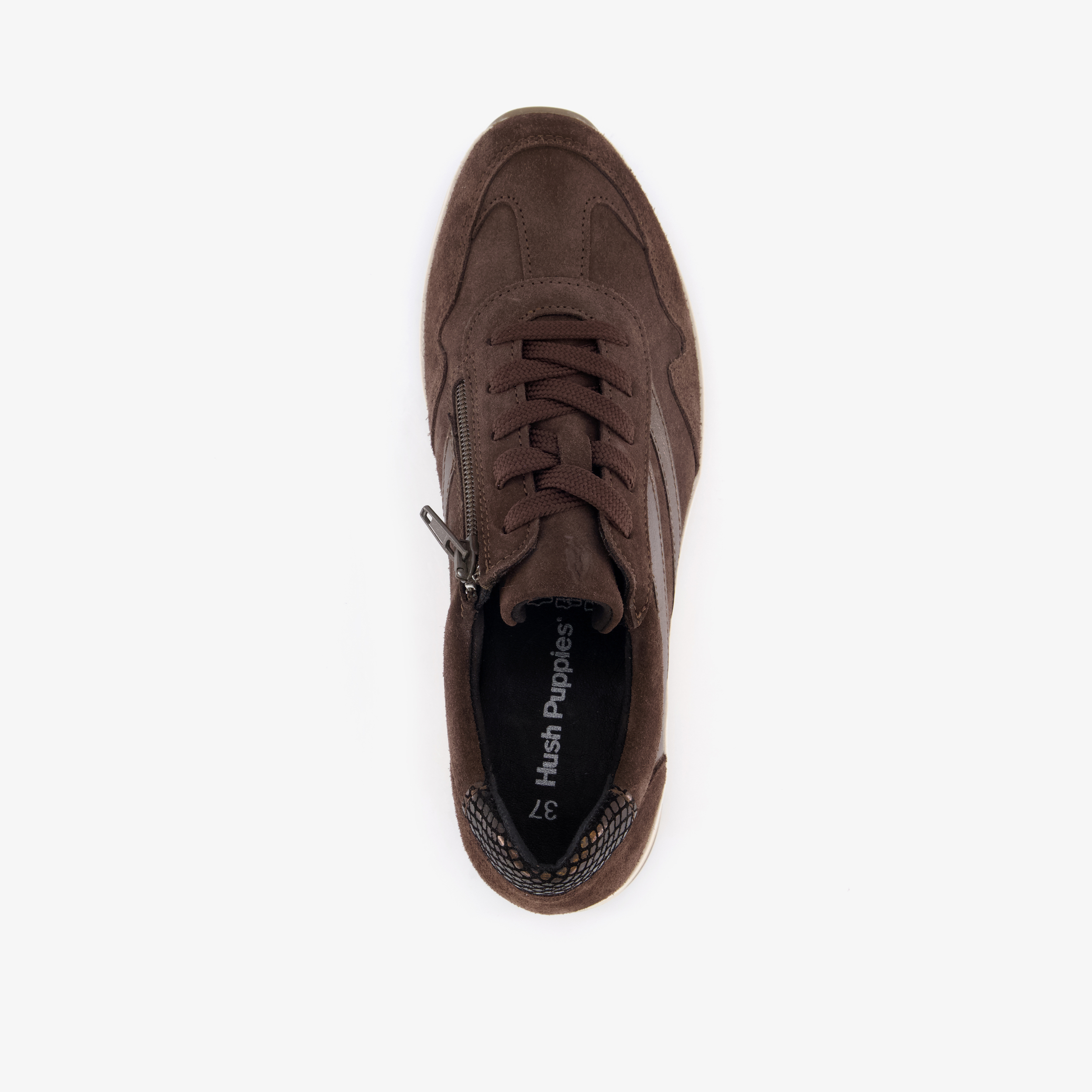Hush Puppies suède dames sneakers bruin – foto 4
