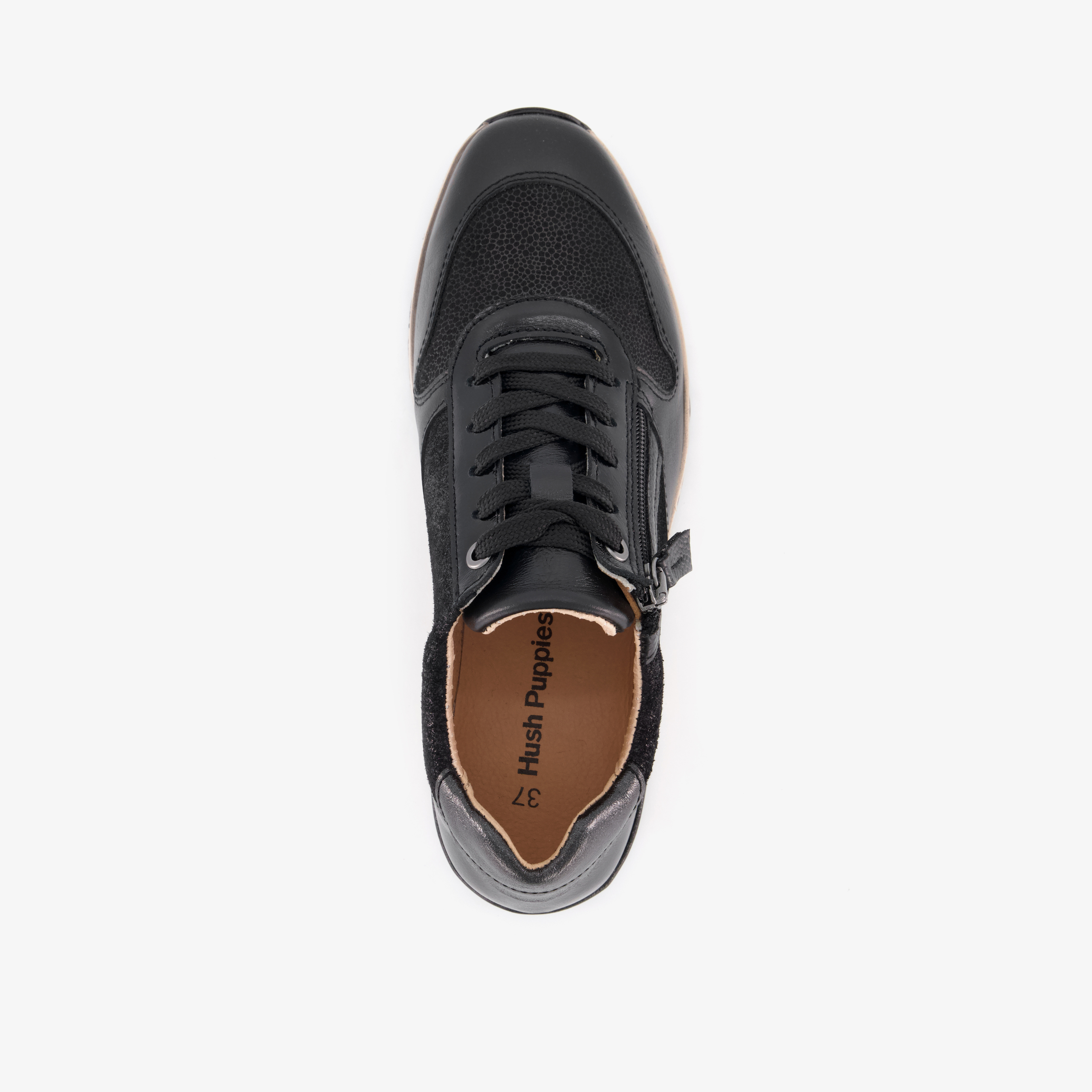Hush Puppies suède dames sneakers zwart – foto 4