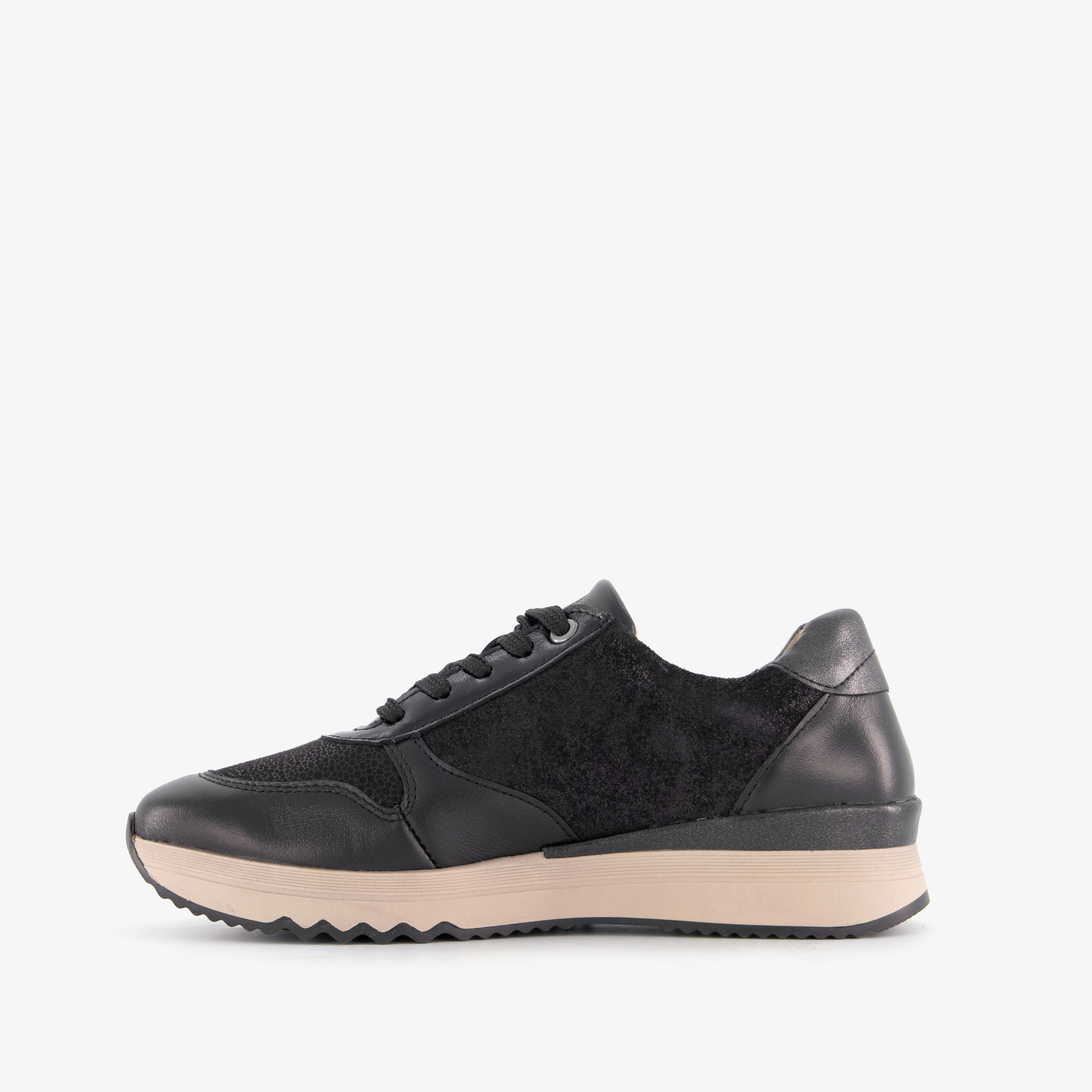 Hush Puppies suède dames sneakers zwart