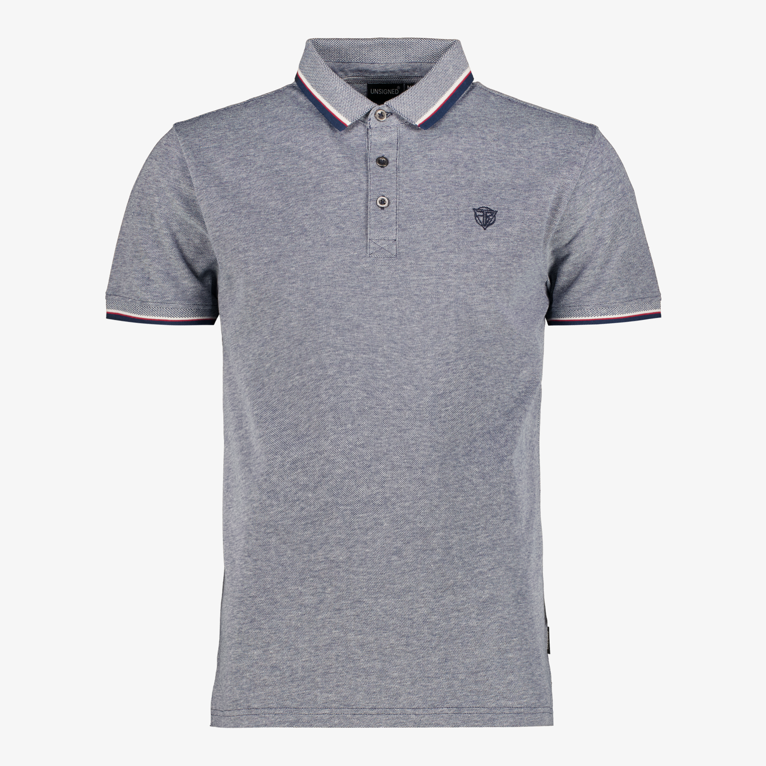 Unsigned heren polo blauw gemêleerd t-shirts & tops