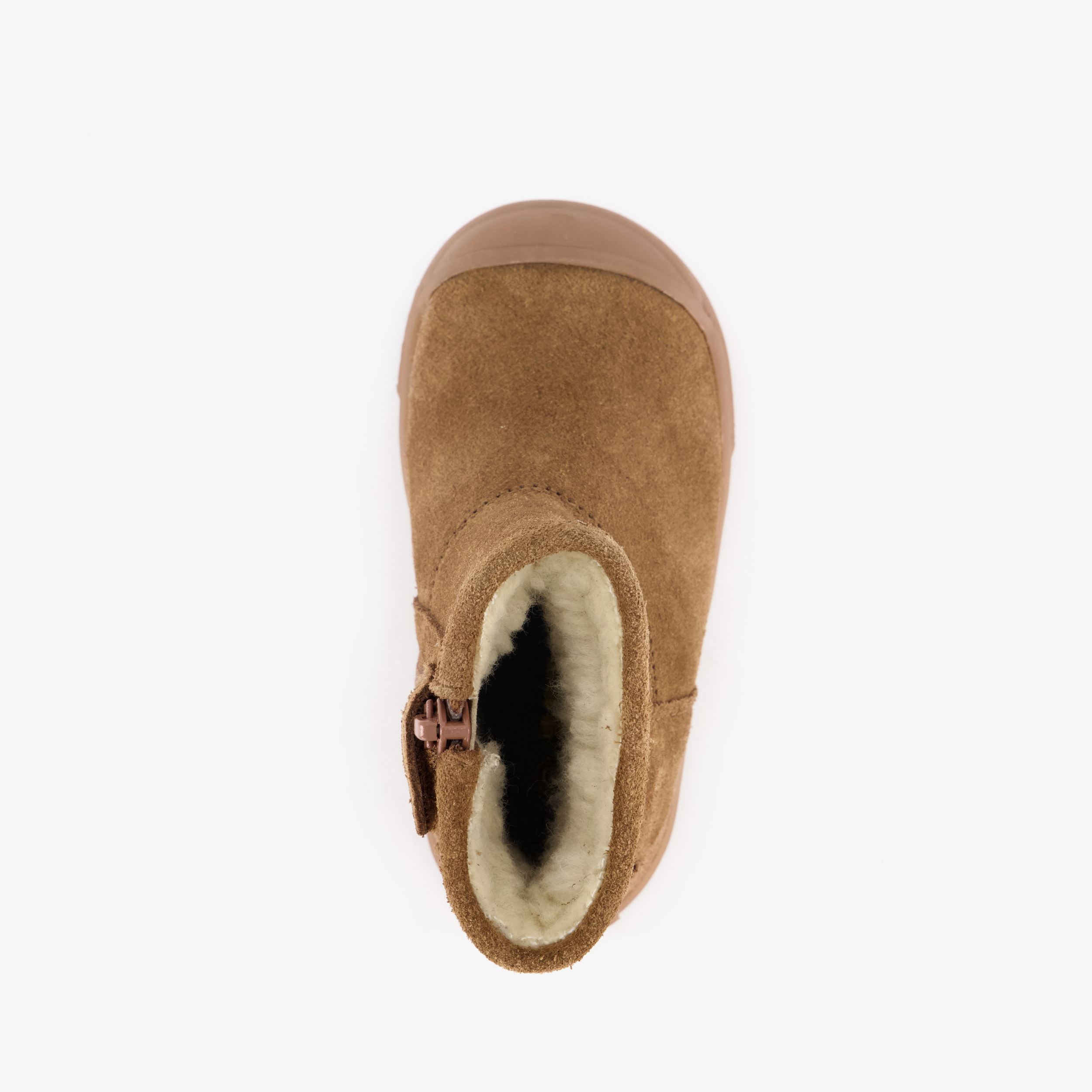 Groot suède meisjes boots gevoerd cognac – foto 4