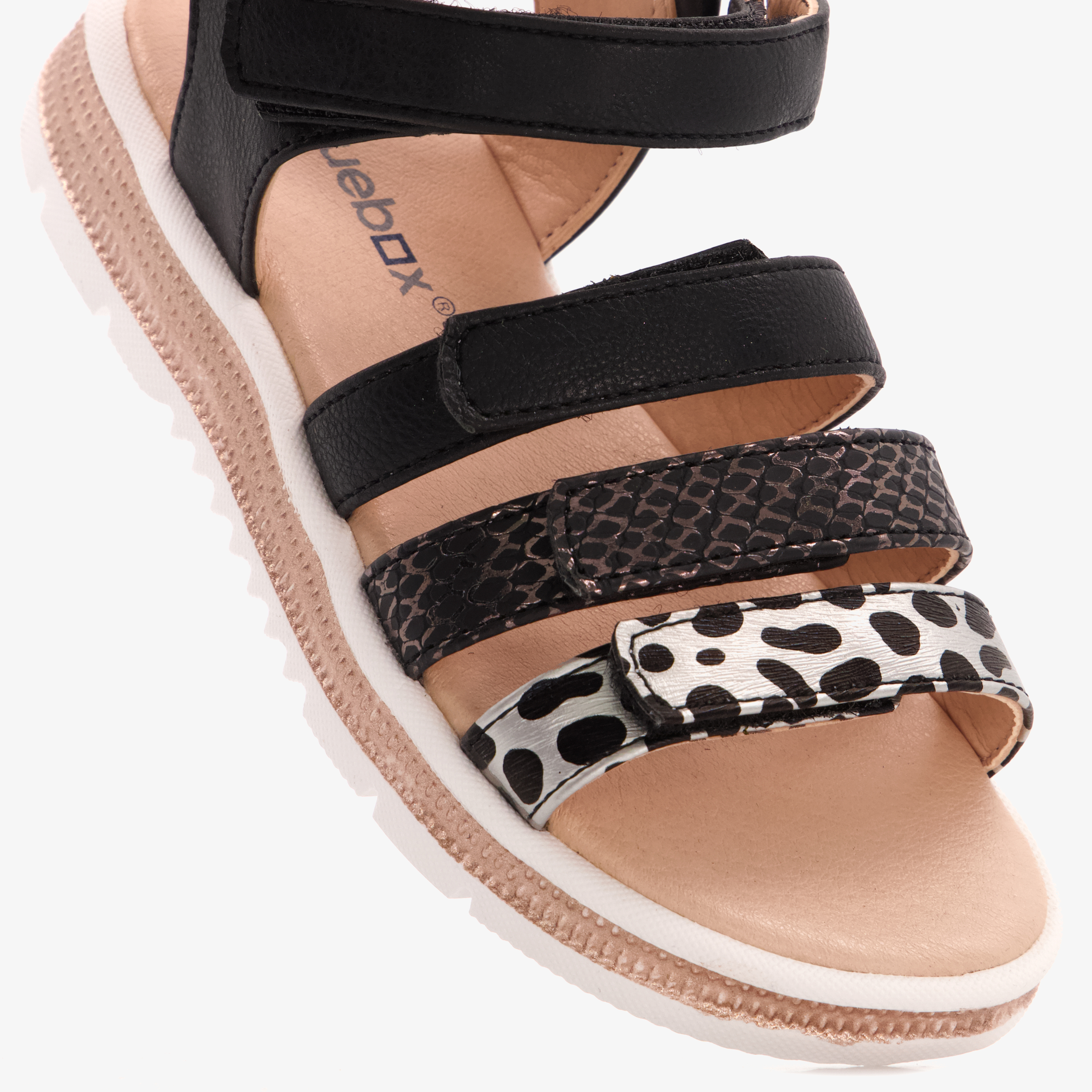 Blue Box meisjes sandalen met luipaardprint zwart – foto 5