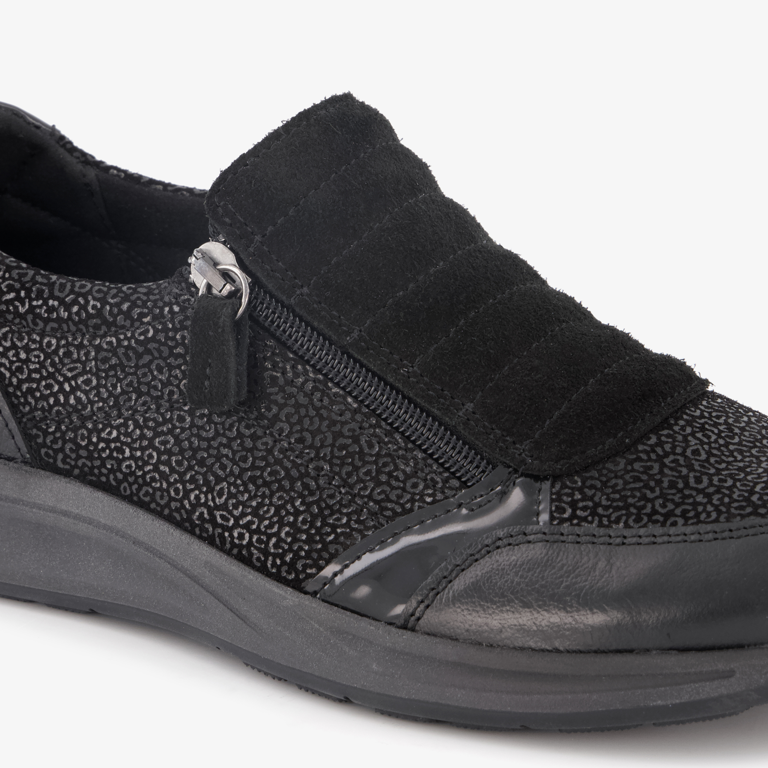 Natuform leren dames sneakers zwart – foto 5