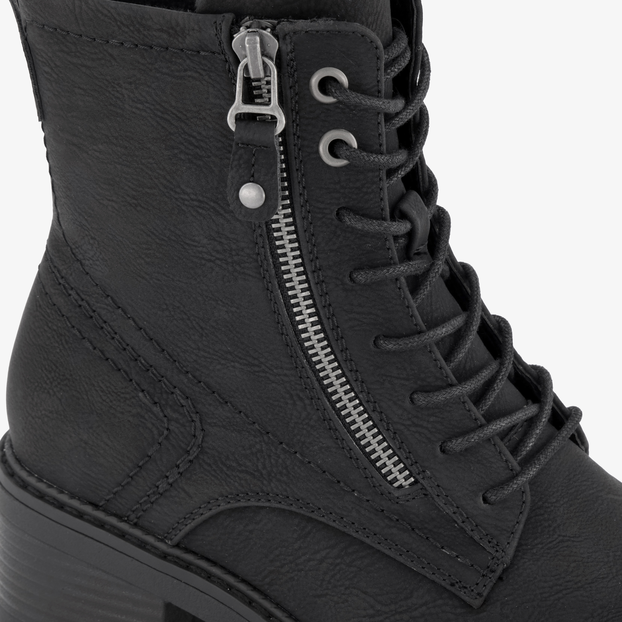 Blue Box dames veterboots met hak zwart enkellaarzen – foto 5