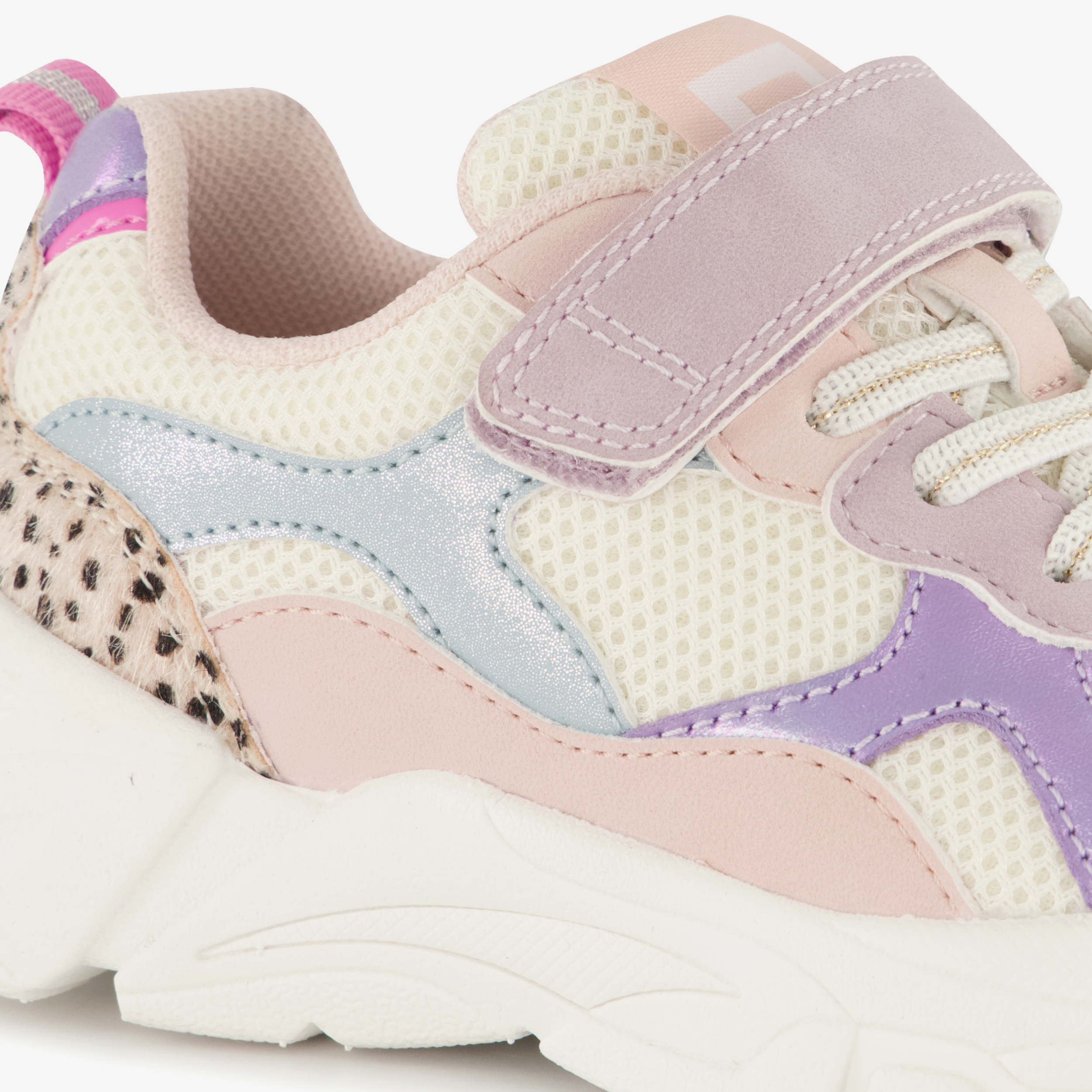 Blue Box meisjes sneakers met panterprint details pastel – foto 5