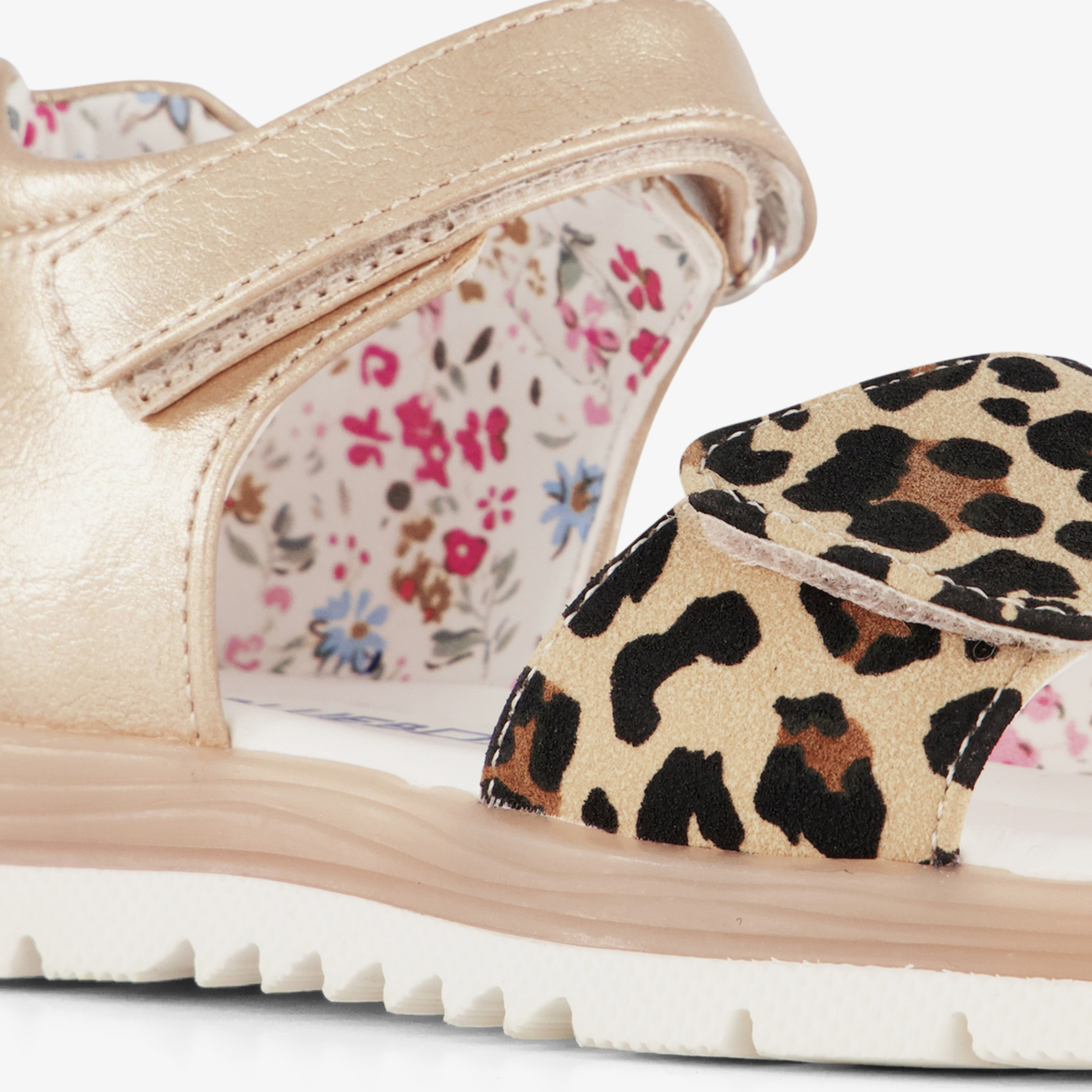 Blue Box meisjes sandalen met panterprint goud – foto 5