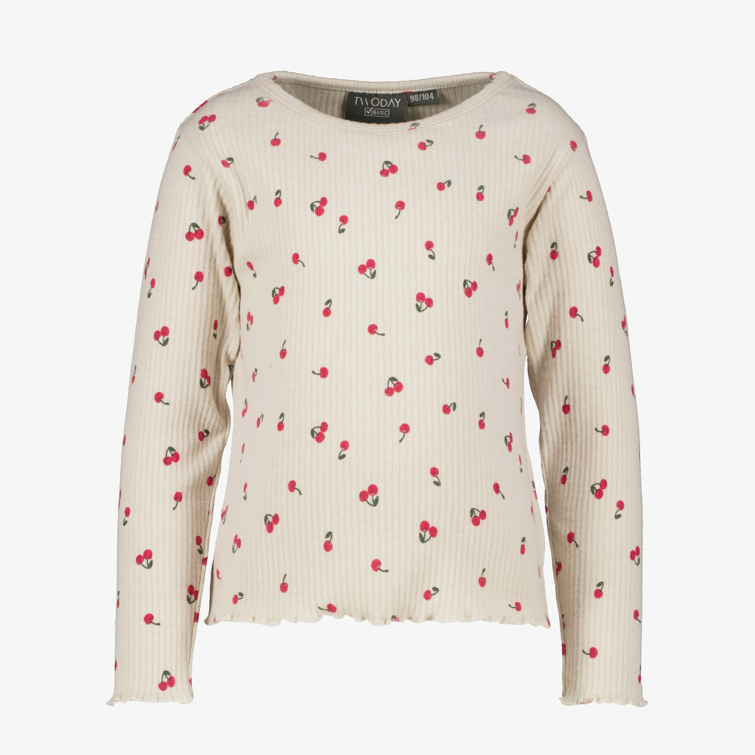 TwoDay meisjes shirt met lange mouwen en kersenprint t-shirts & tops