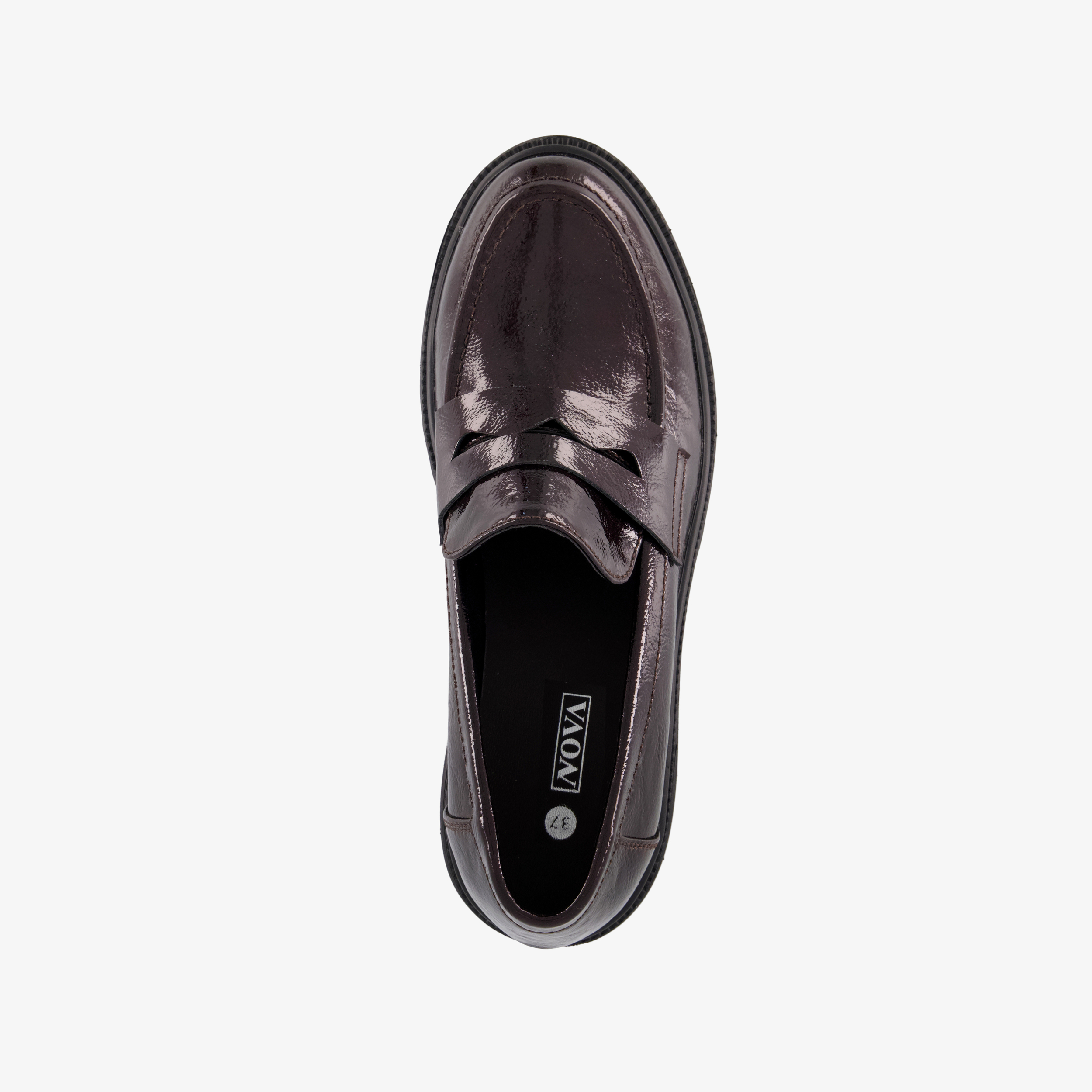 Nova dames lak loafers bordeaux rood – foto 4