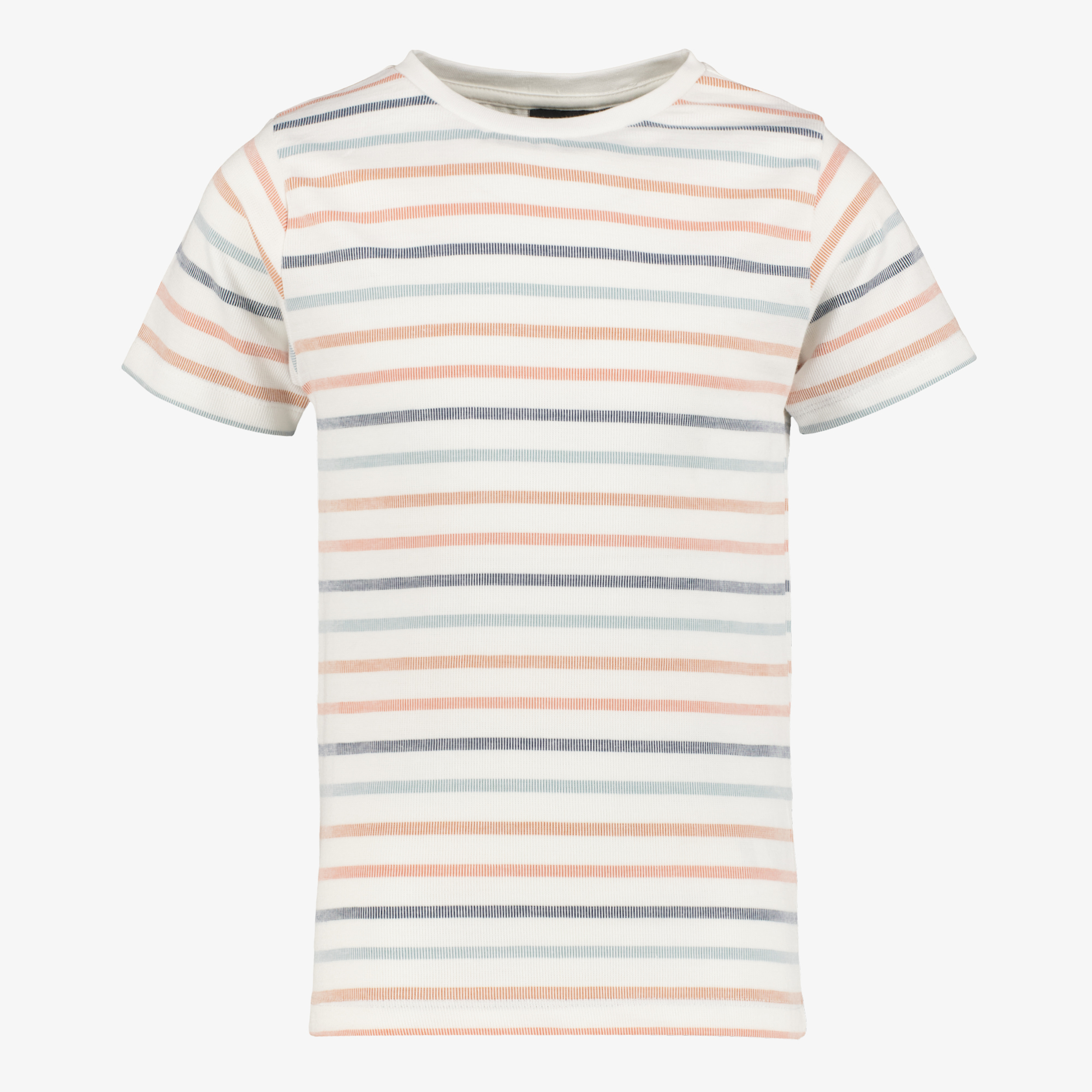 Unsigned gestreept jongens T-shirt wit pastel