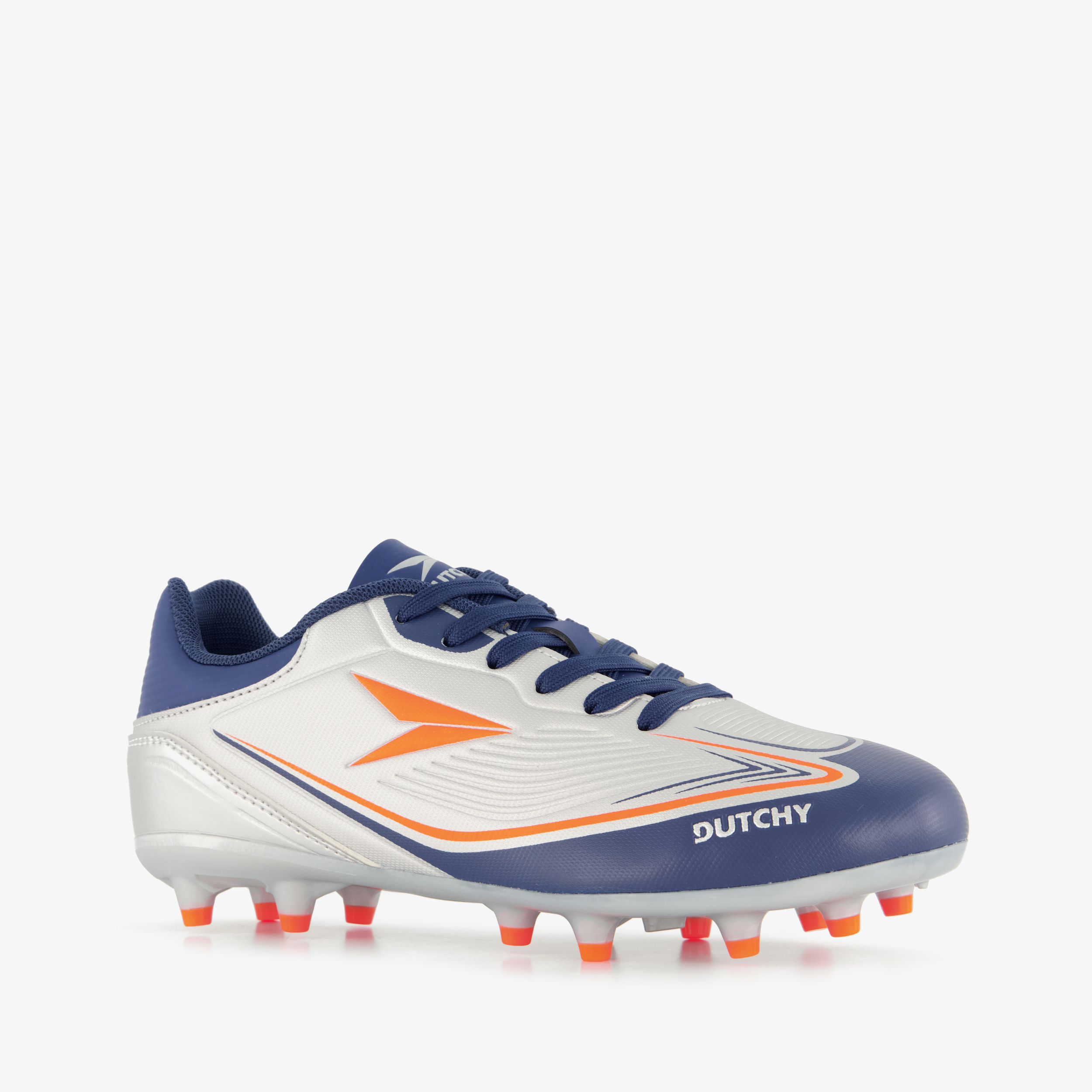 Dutchy FG kinder voetbalschoenen grijs blauw