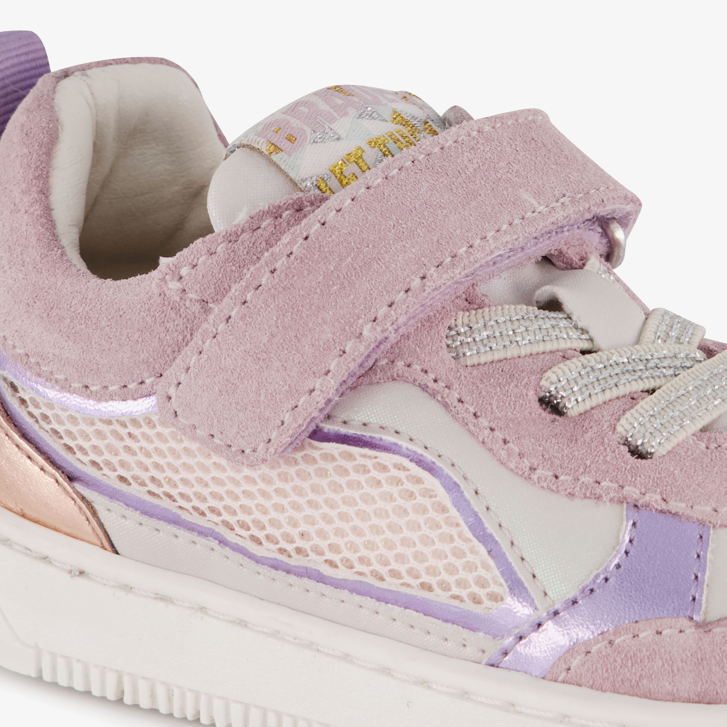 Braqeez leren meisjes sneakers roze paars – foto 5
