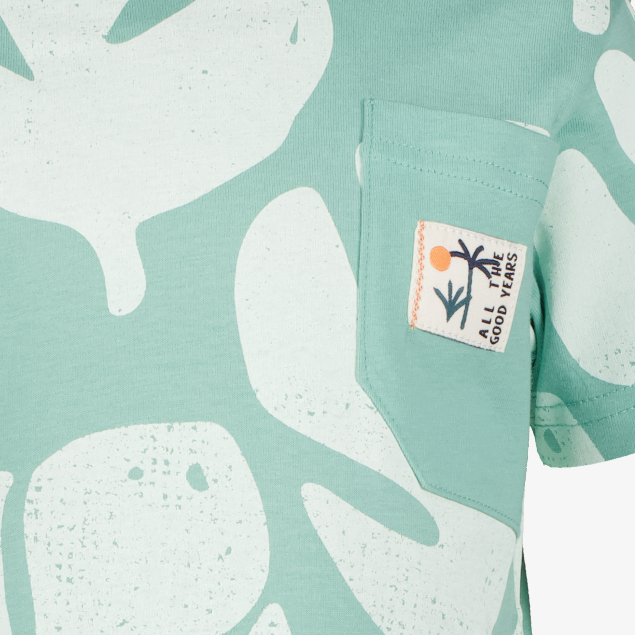 Unsigned jongens T-shirt met bladeren mintgrown t-shirts & tops – foto 2