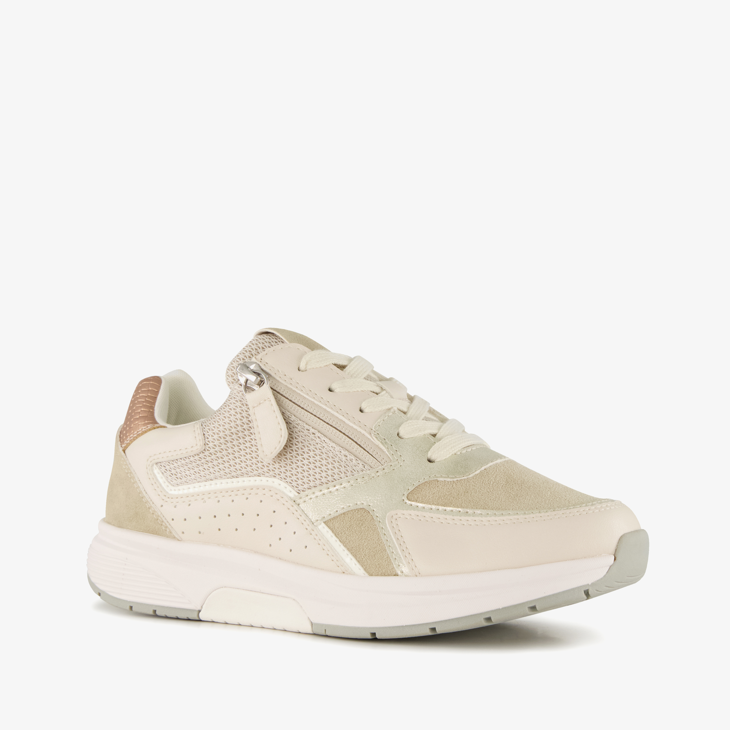 Blue Box dames sneakers beige goud