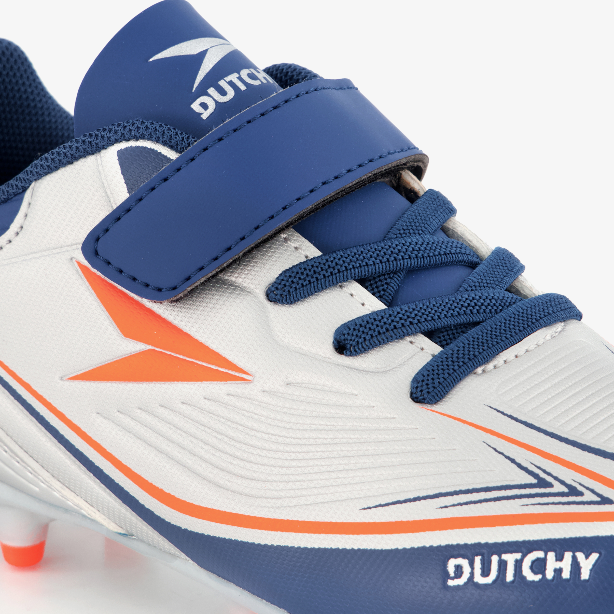 Dutchy FG kinder voetbalschoenen grijs blauw meisjes veldschoenen – foto 5