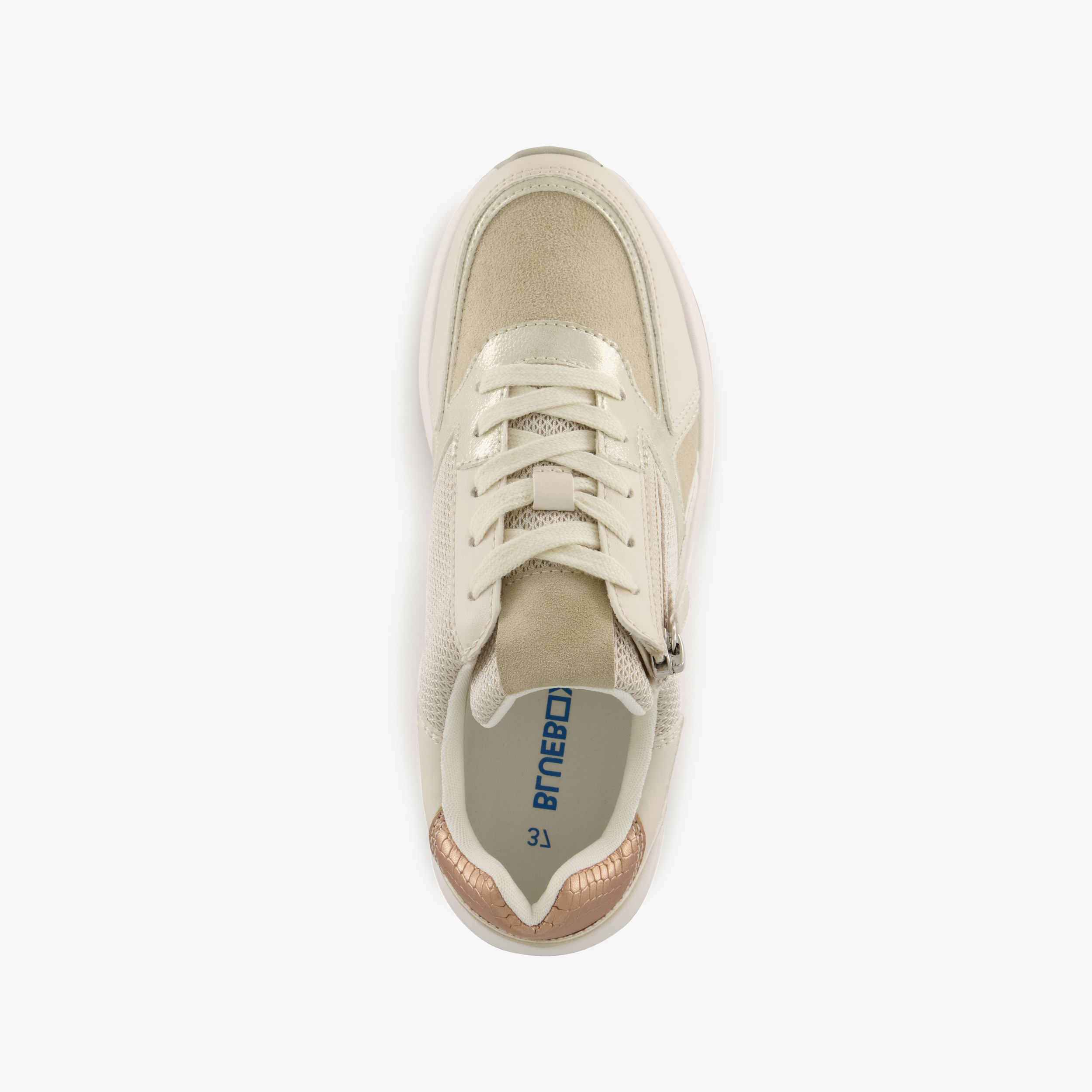 Blue Box dames sneakers beige goud – foto 4