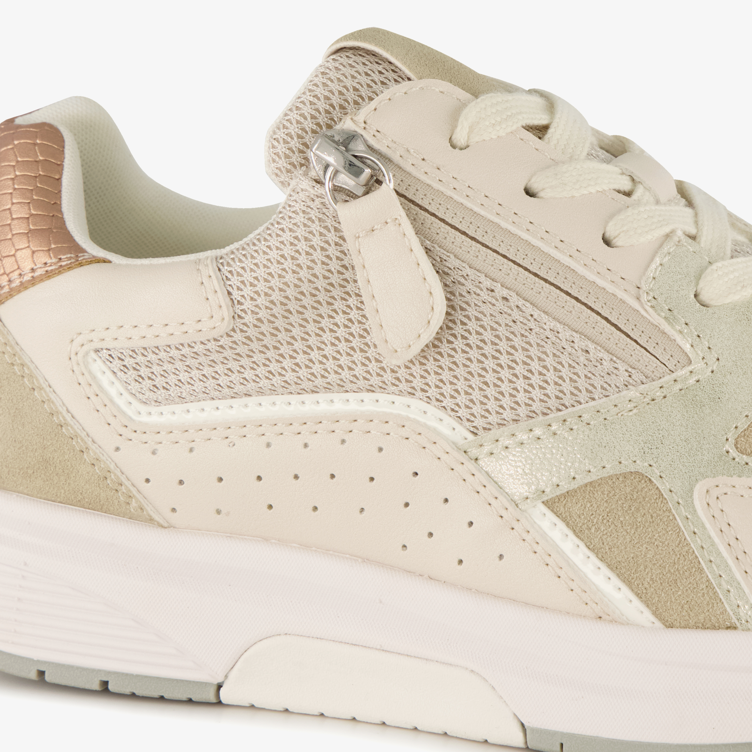 Blue Box dames sneakers beige goud – foto 5