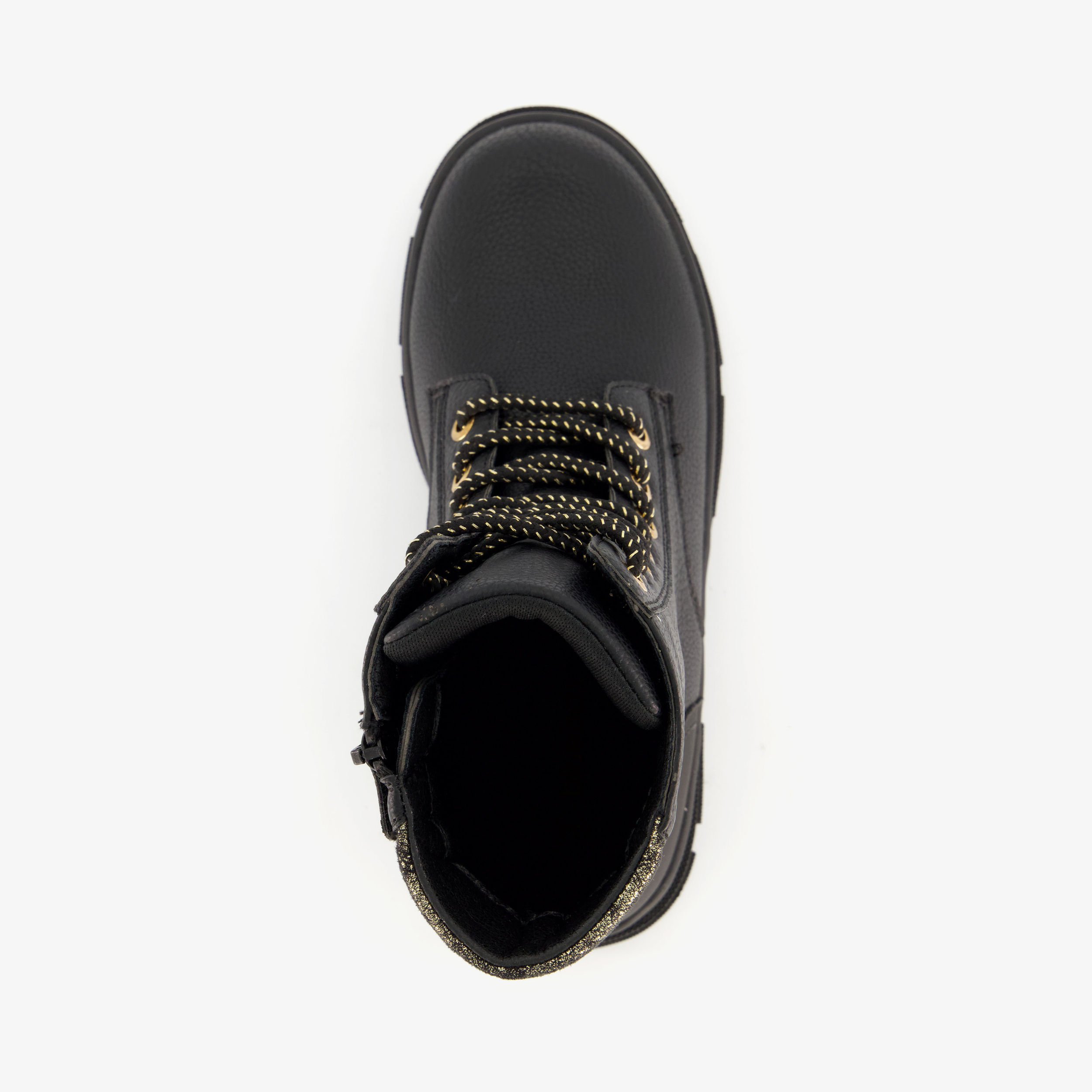 Blue Box meisjes veterboots zwart goud – foto 4