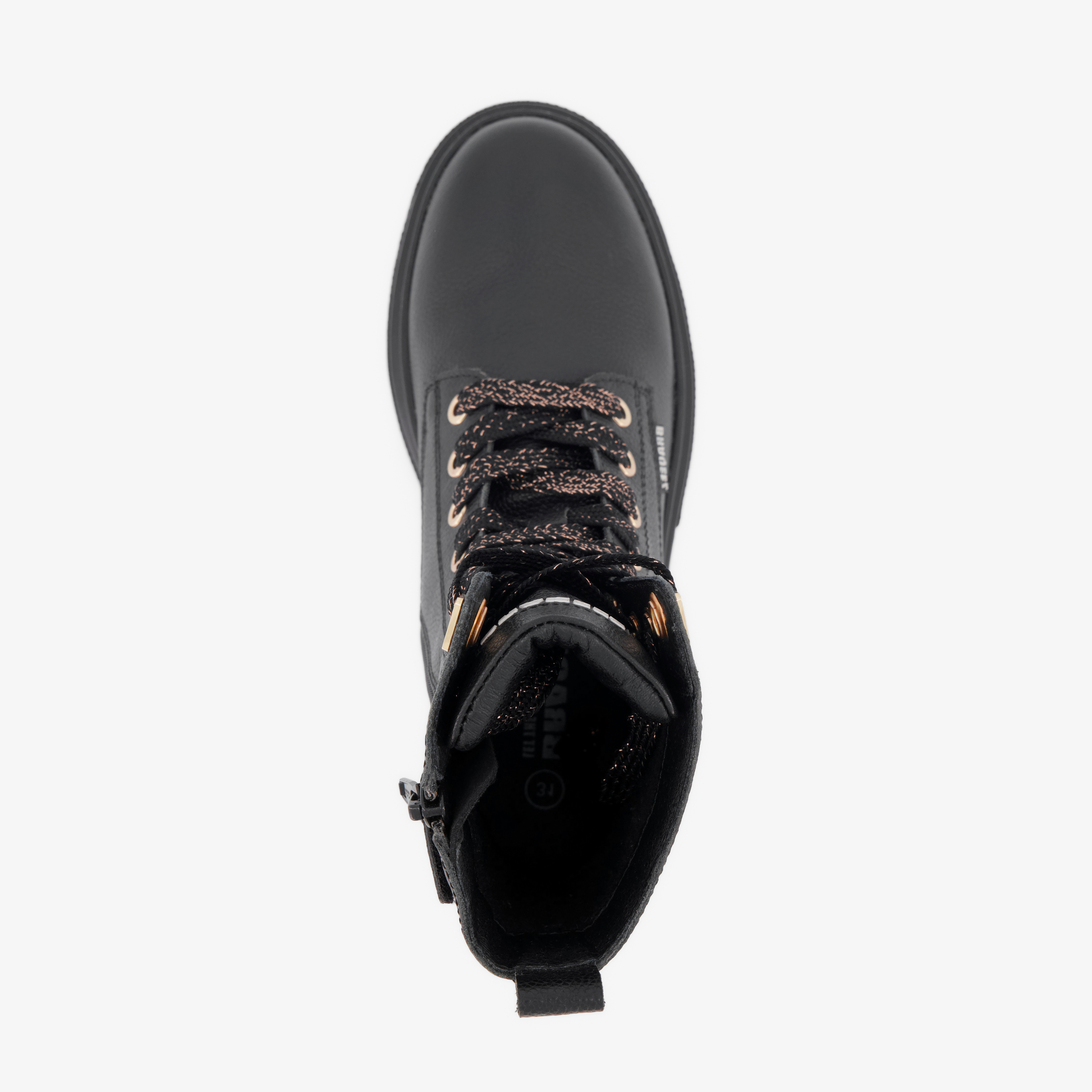 Braqeez leren meisjes veterboots zwart – foto 4
