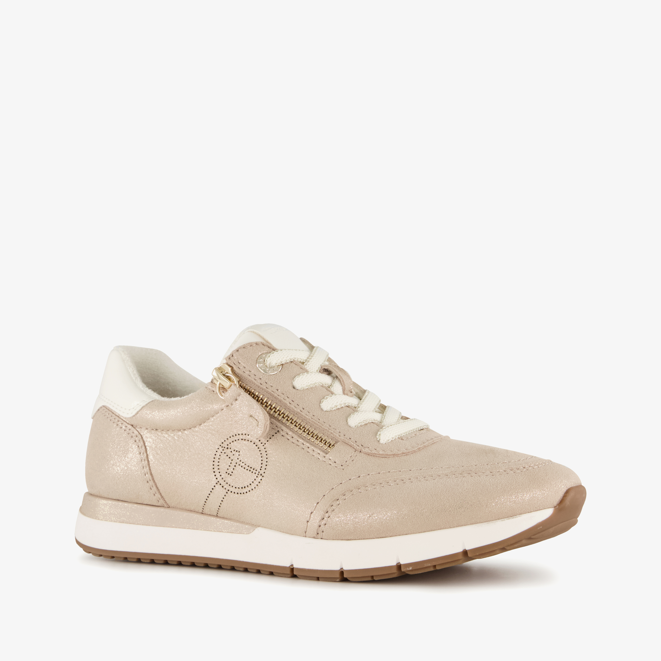 Tamaris Comfort leren dames sneakers beige