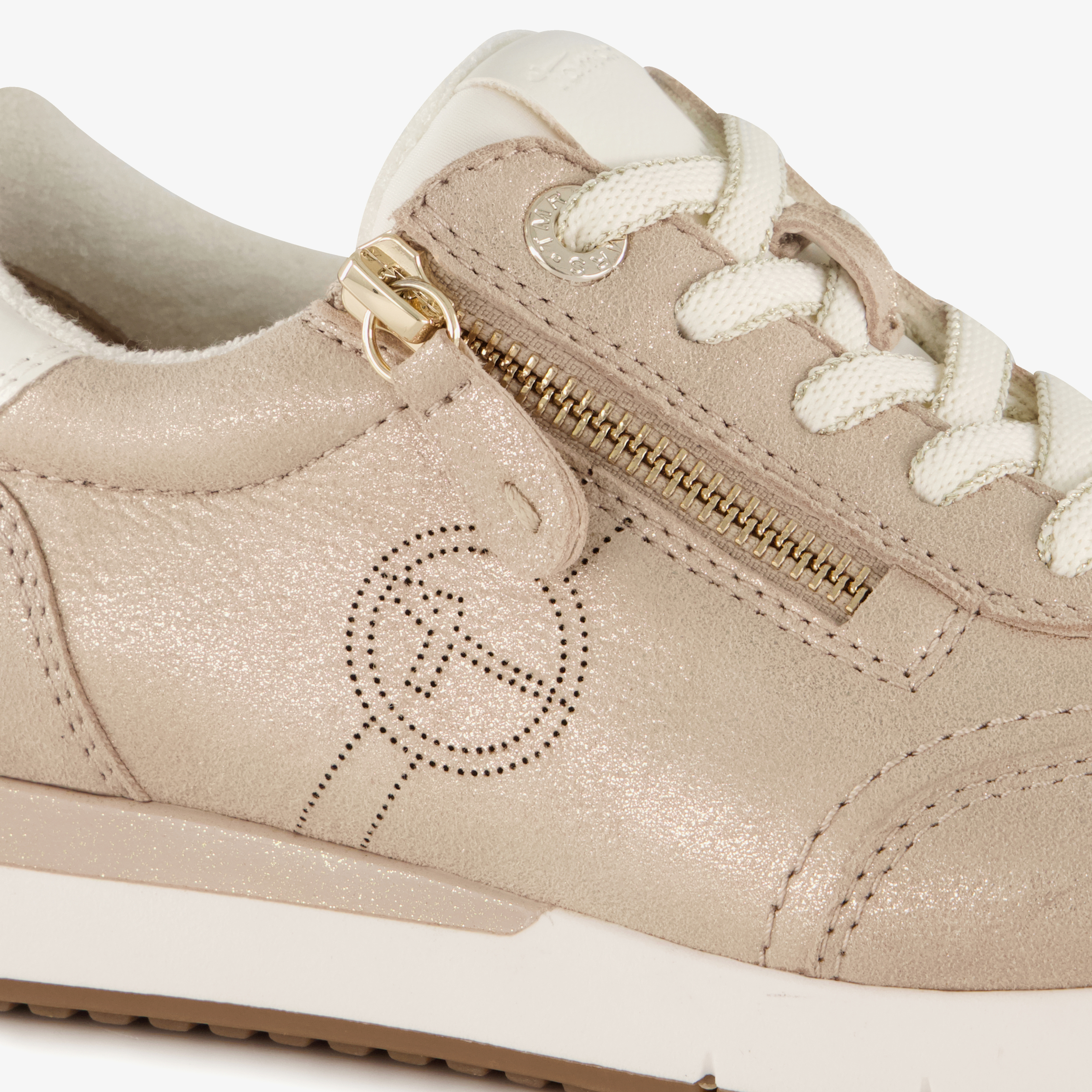 Tamaris Comfort leren dames sneakers beige – foto 5