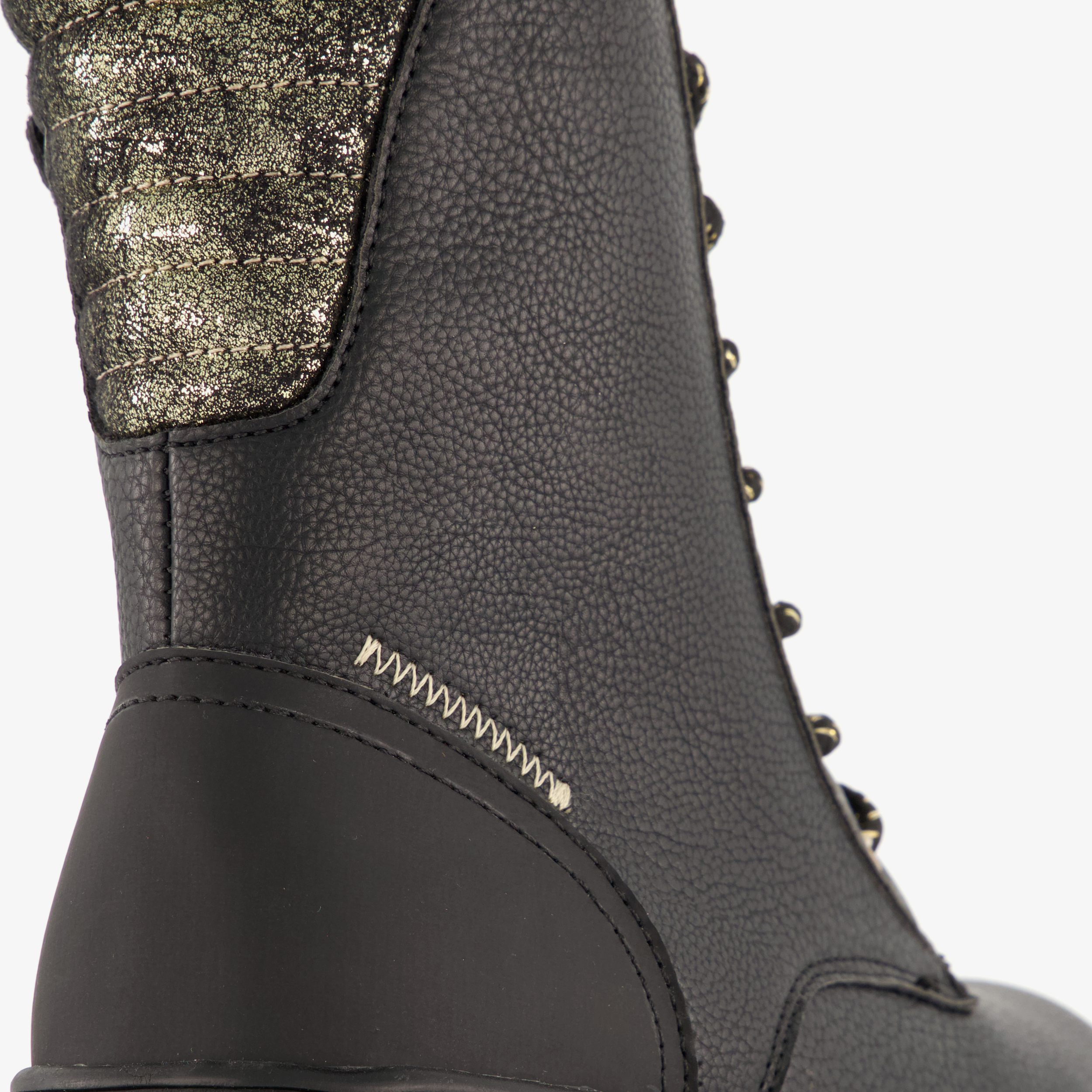 Blue Box meisjes veterboots zwart goud – foto 5