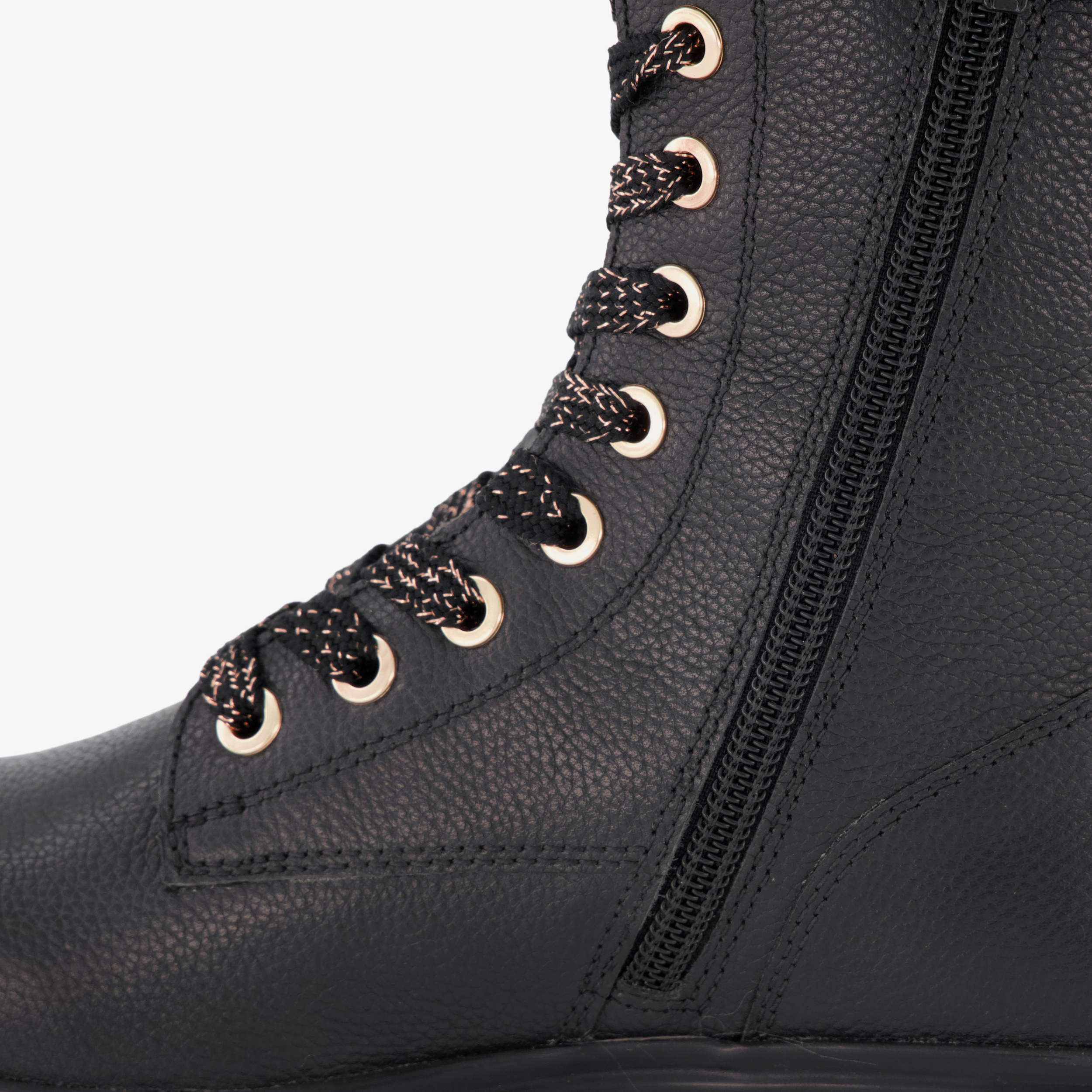 Braqeez leren meisjes veterboots zwart – foto 5
