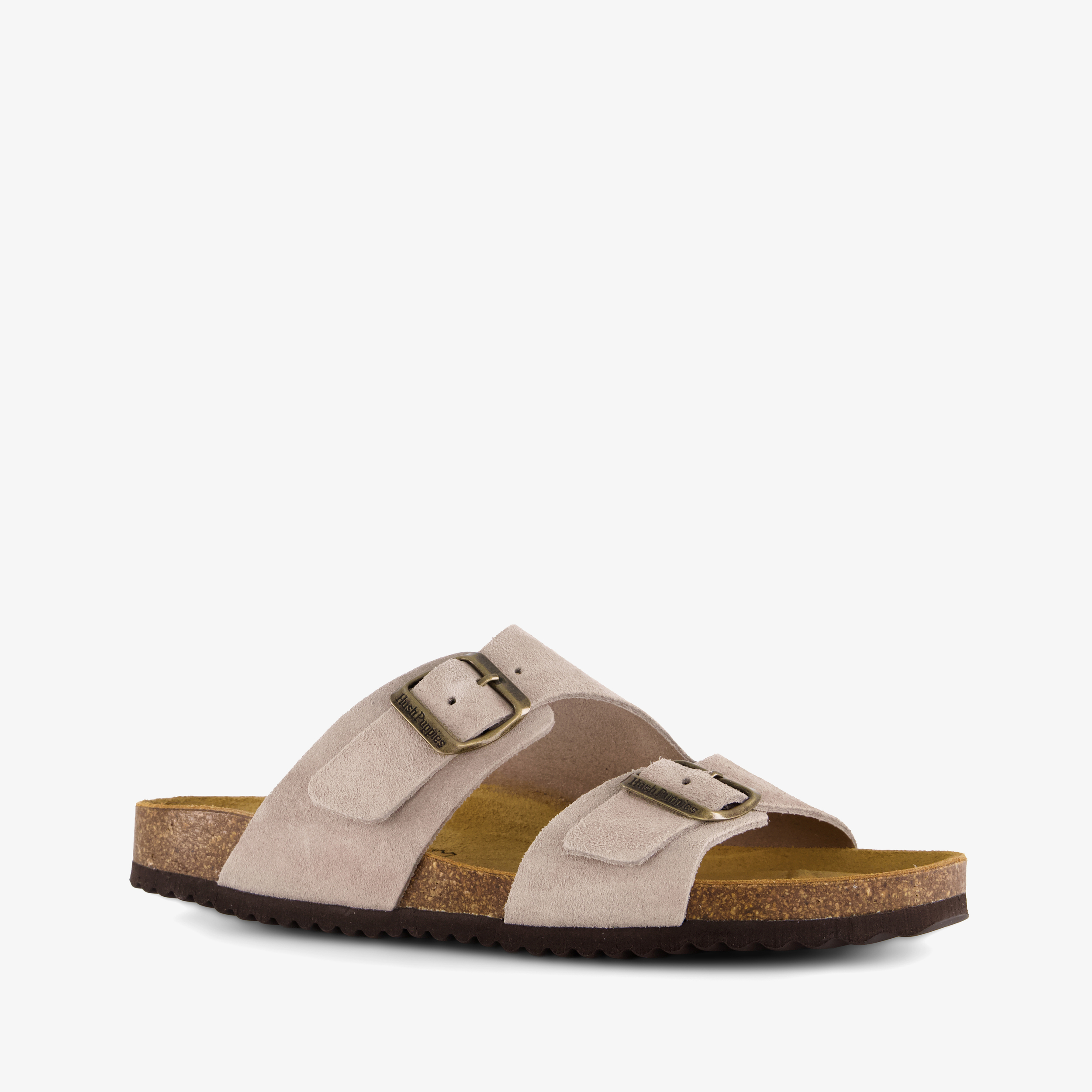 Hush Puppies suède dames bio slippers beige