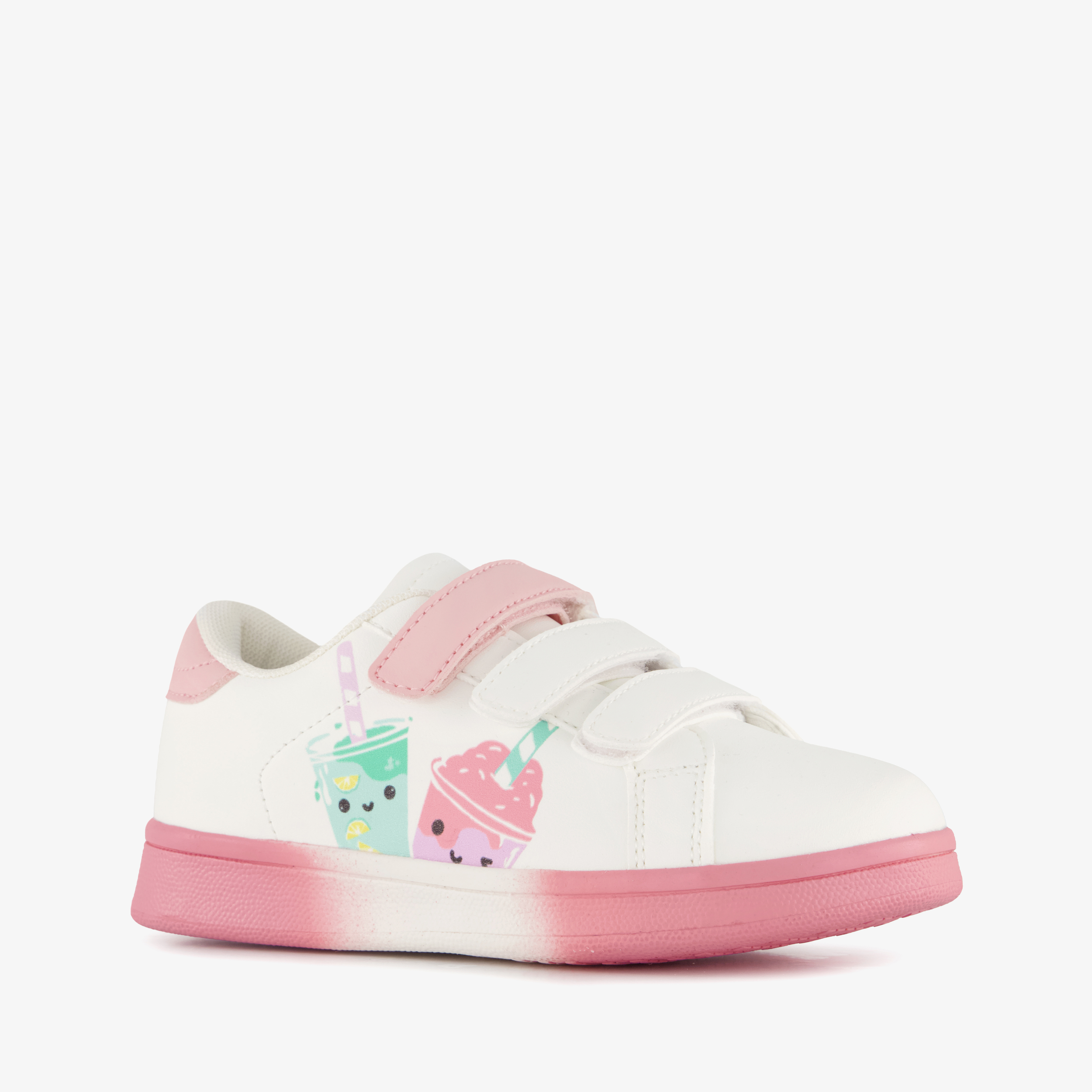 Blue Box meisjes sneakers met drinkbekers wit roze