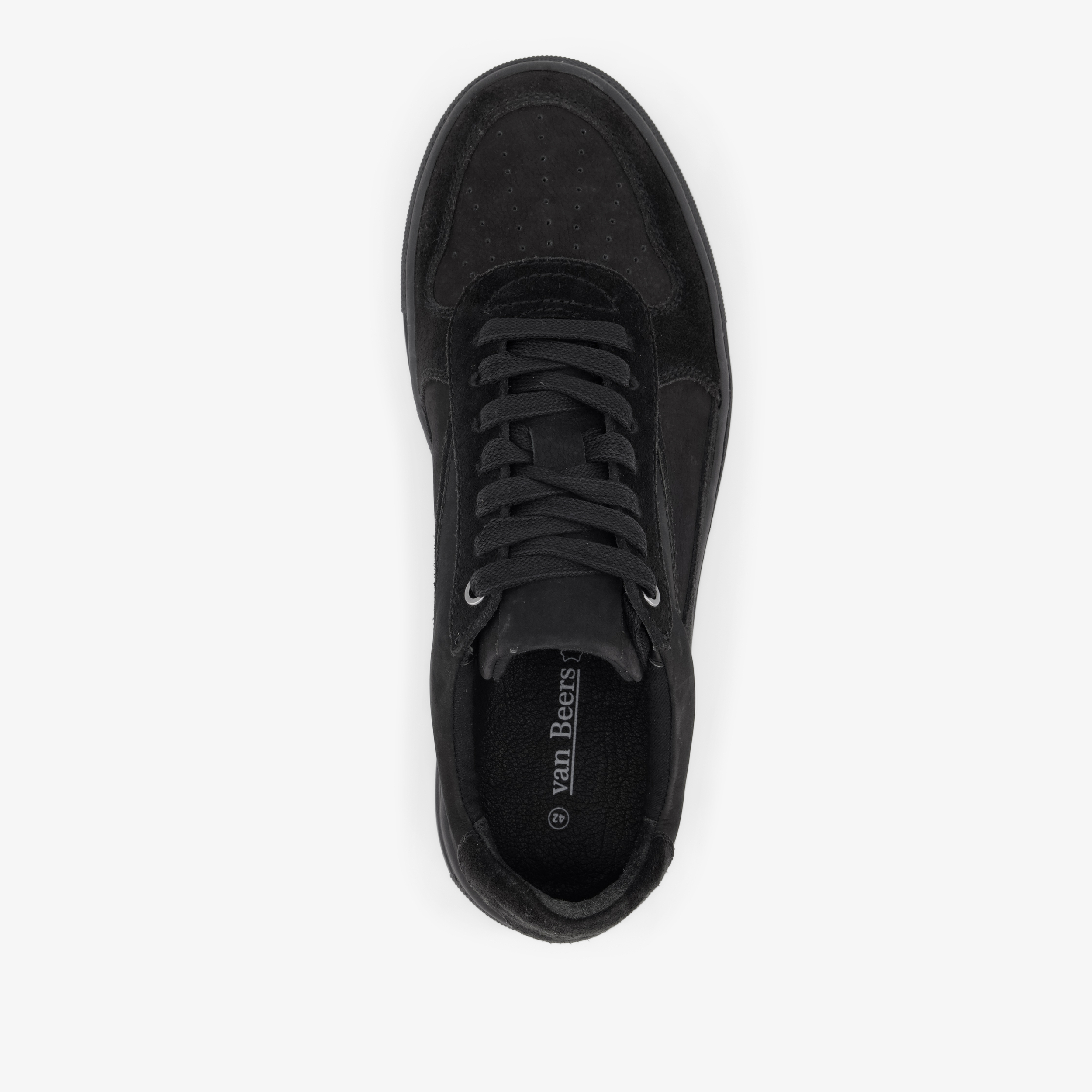Van Beer suède heren sneakers zwart – foto 4