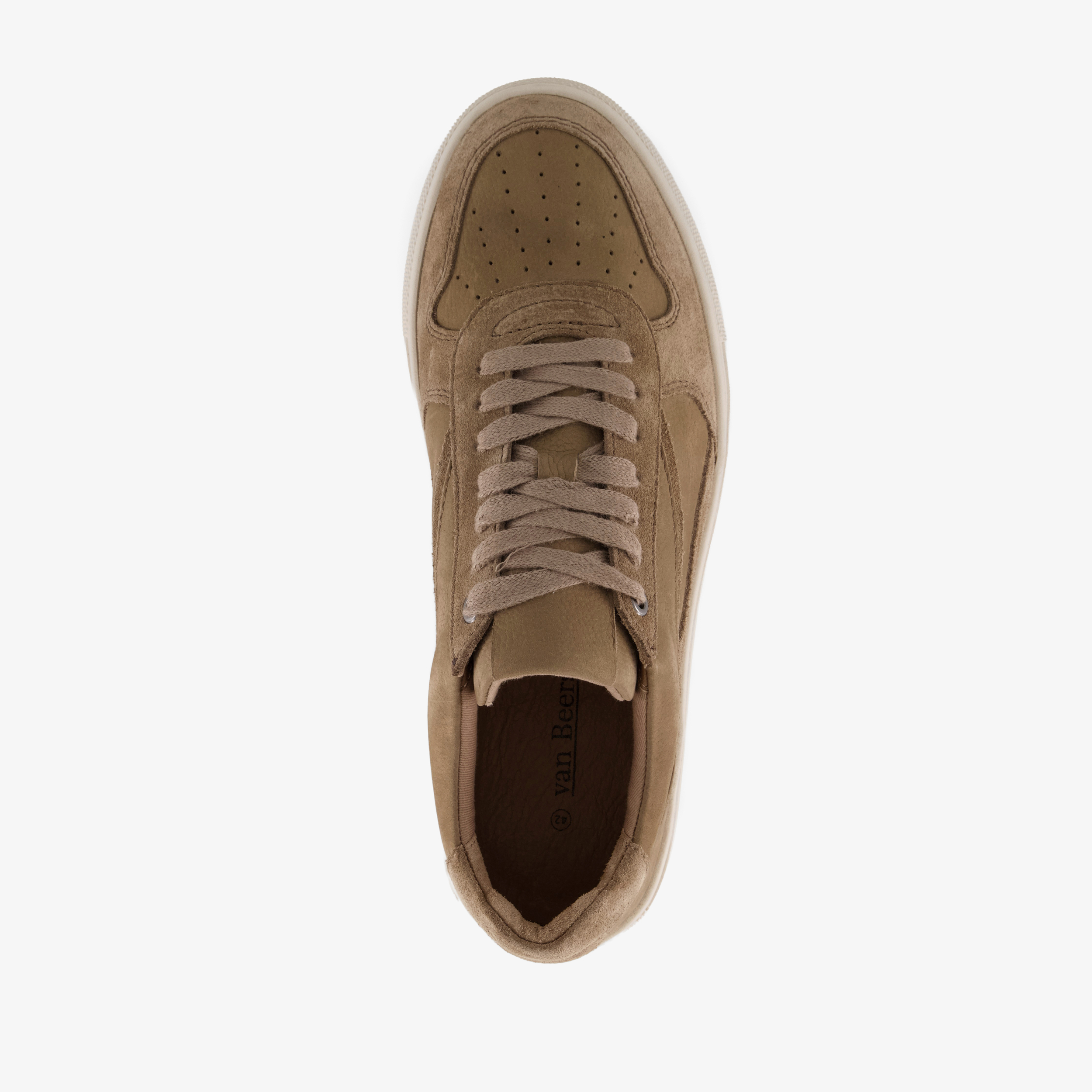 Van Beer suède heren sneakers bruin