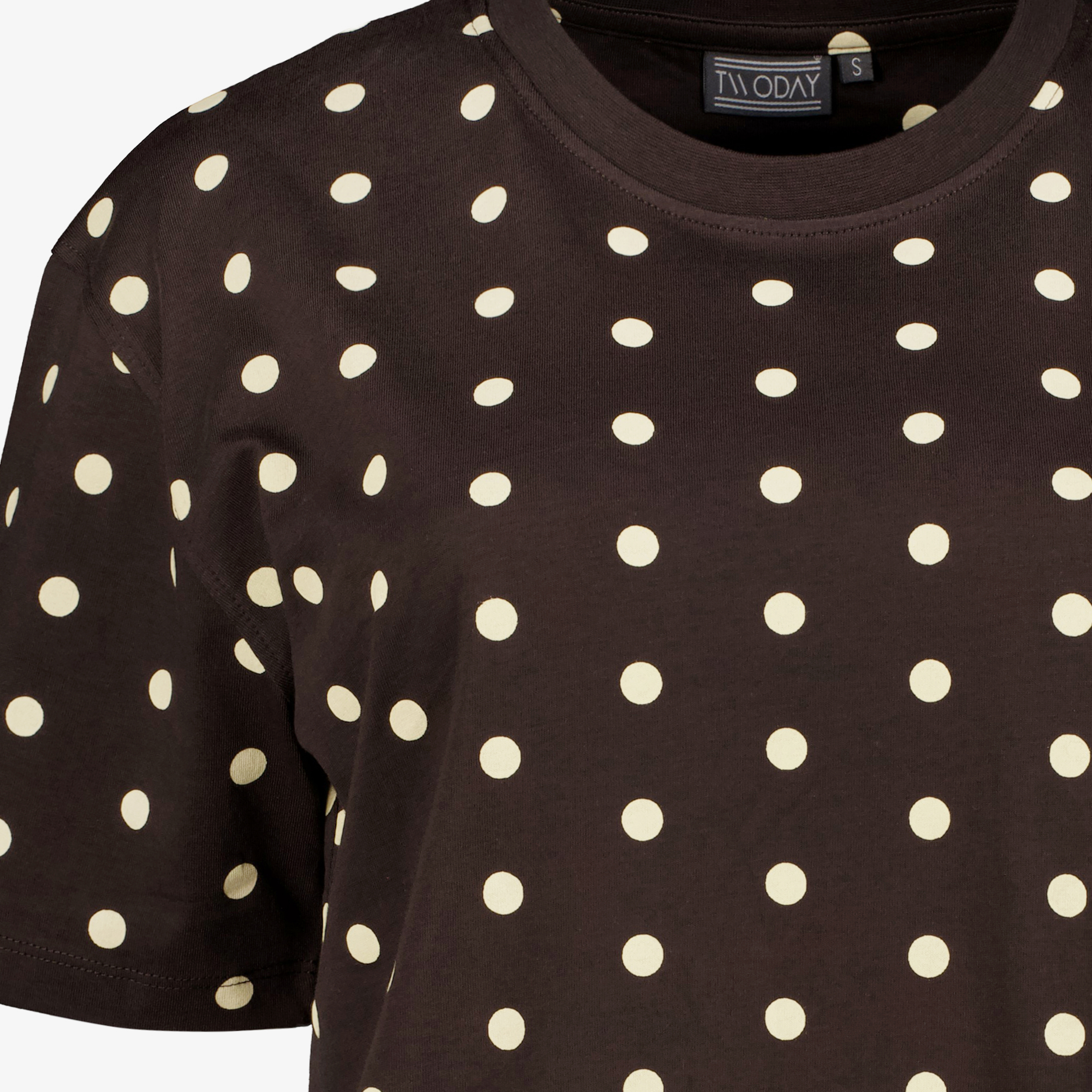 TwoDay dames T-shirt met polkadots bruin t-shirts & tops – foto 2