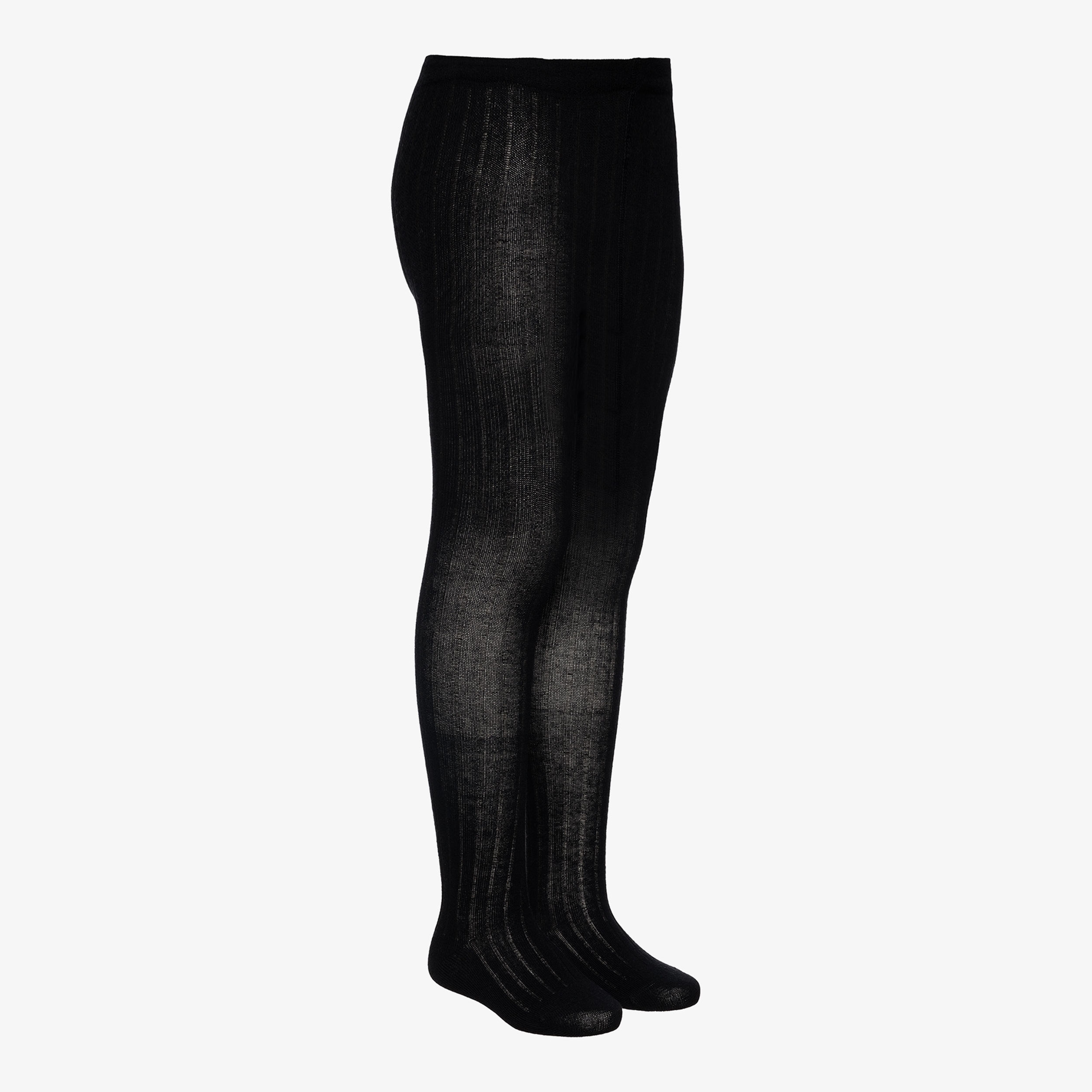 Meisjes rib maillot zwart
