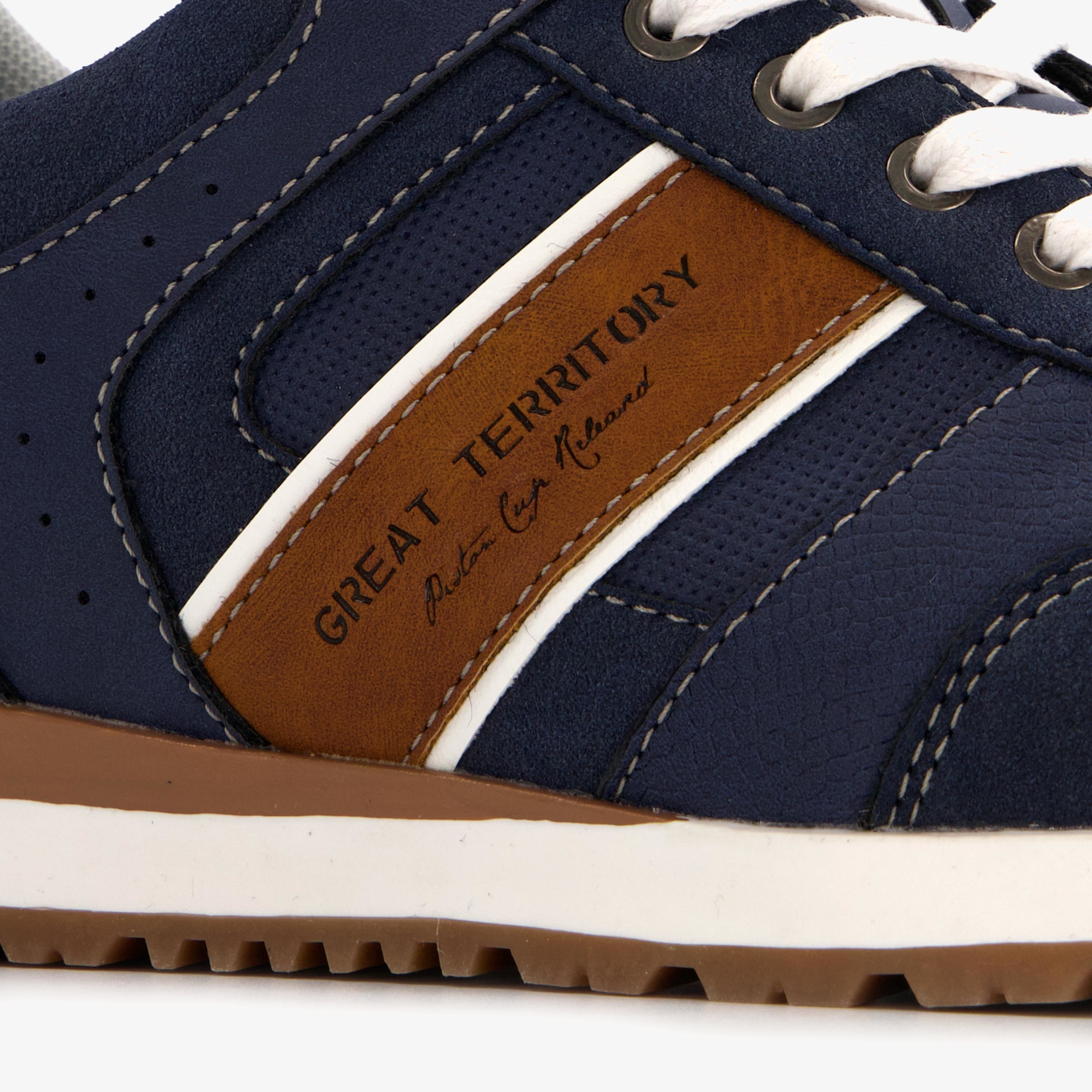 Blue Box heren sneakers blauw/bruin