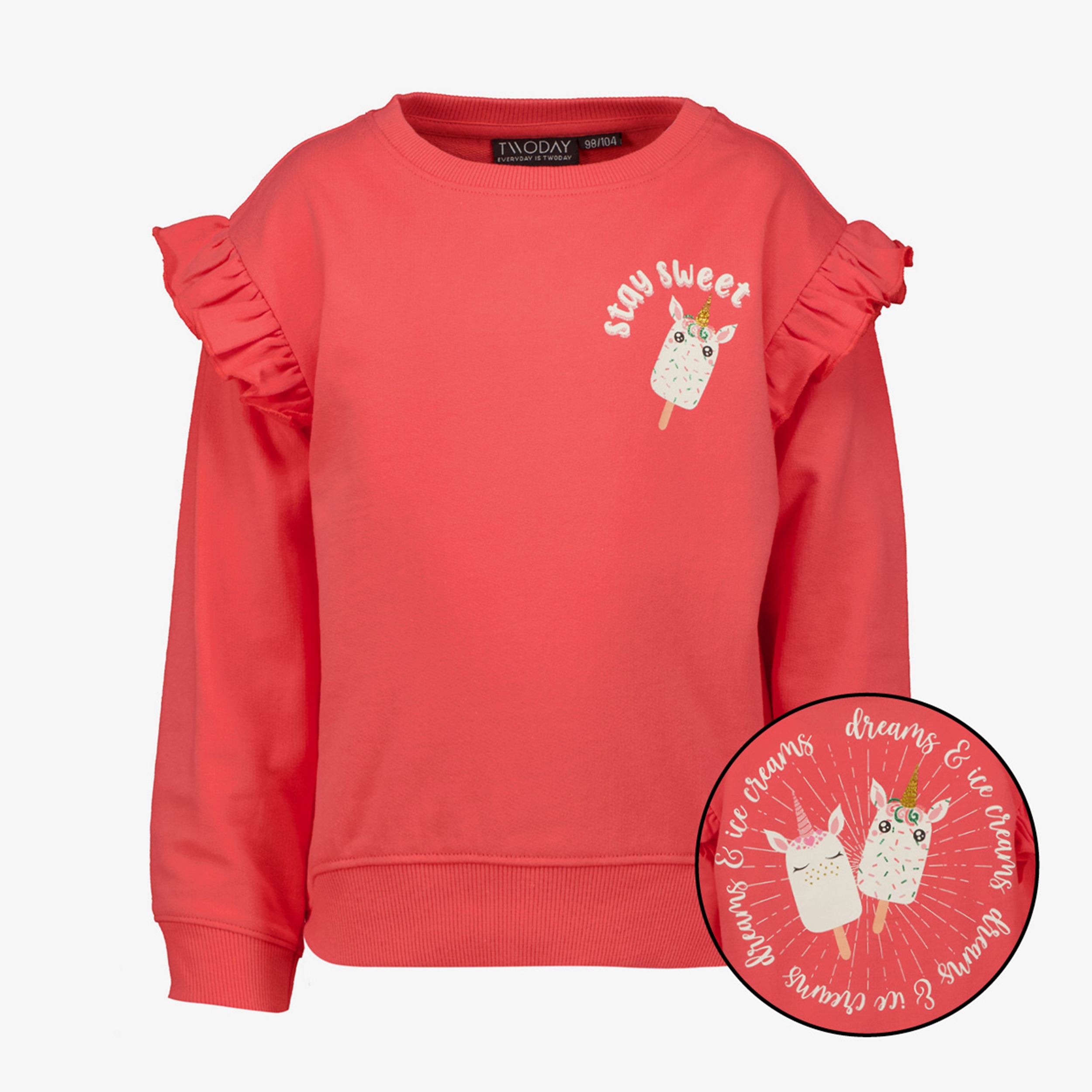 TwoDay meisjes sweater met backprint rood