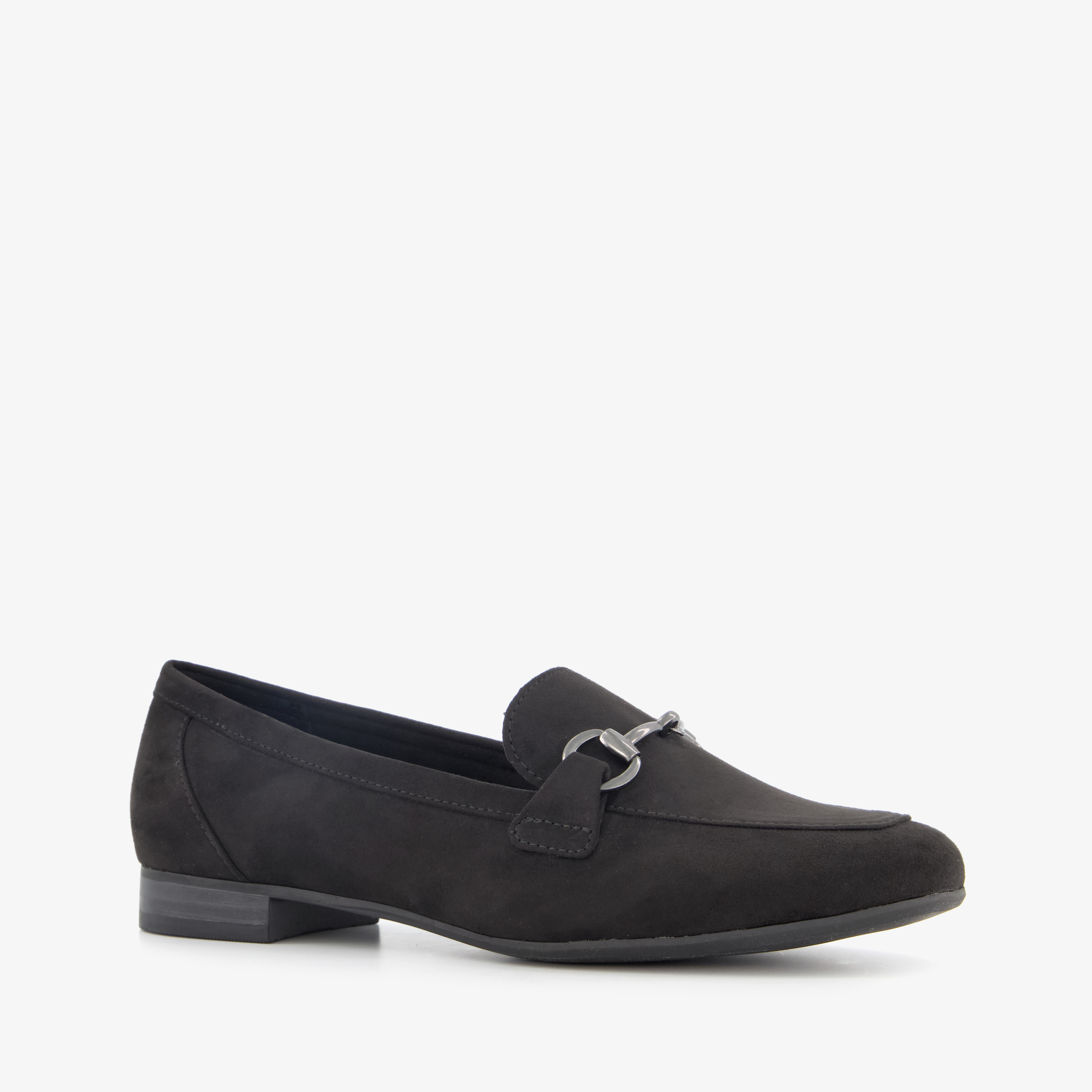 Nova dames loafers met gesp zwart instappers