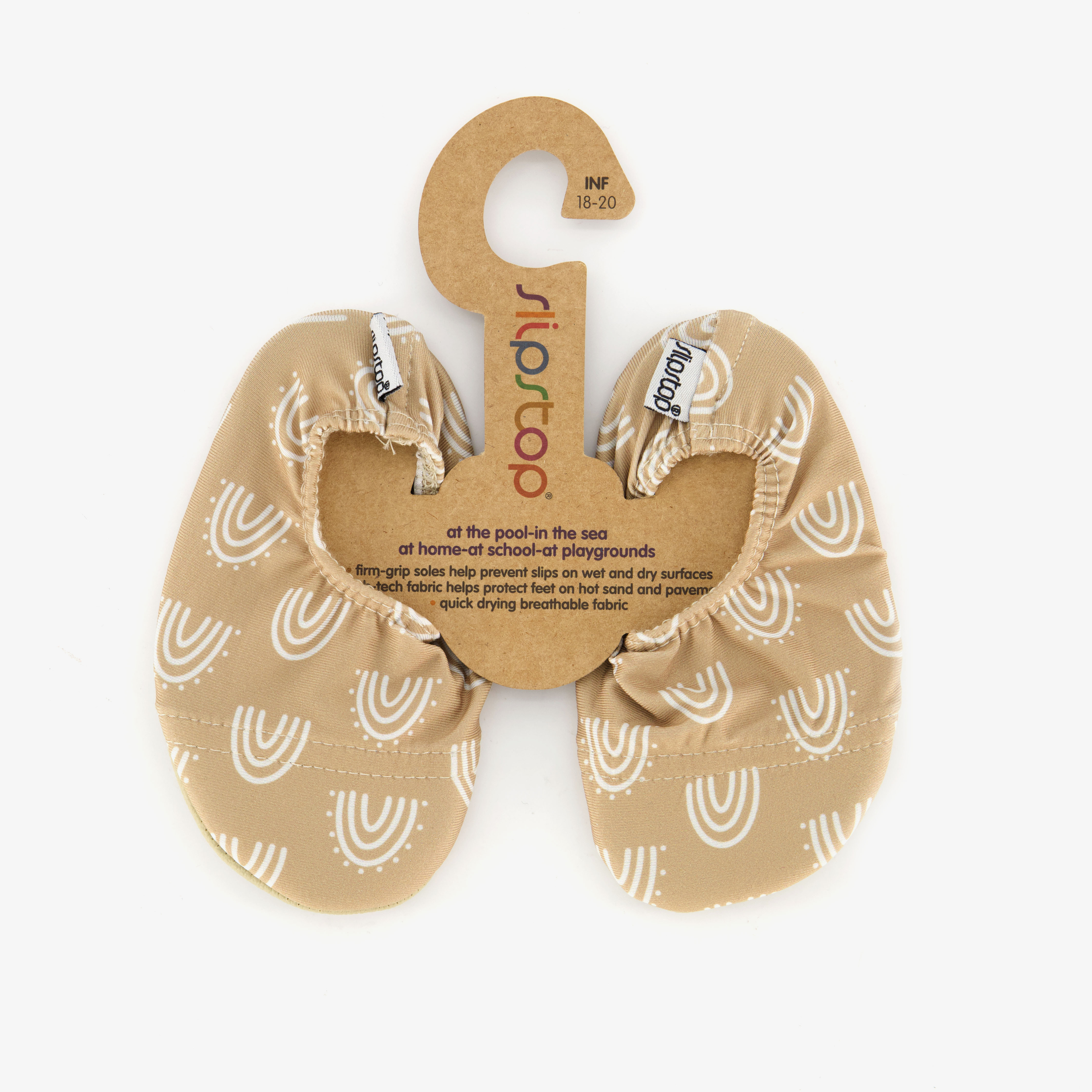 Slipstop Caramel Regenboogjes kinder schoenen beige