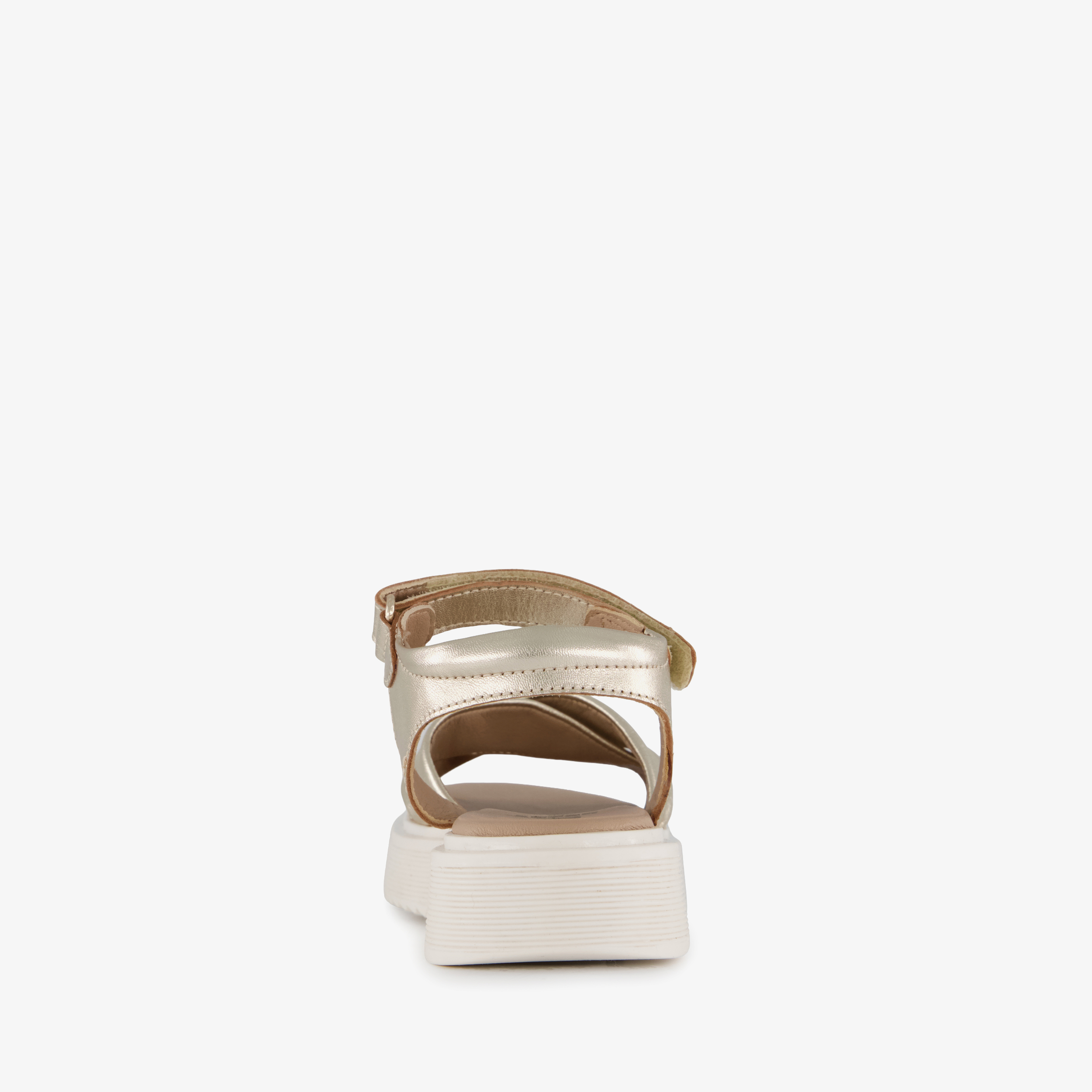 Groot leren meisjes sandalen champagne goud – foto 2