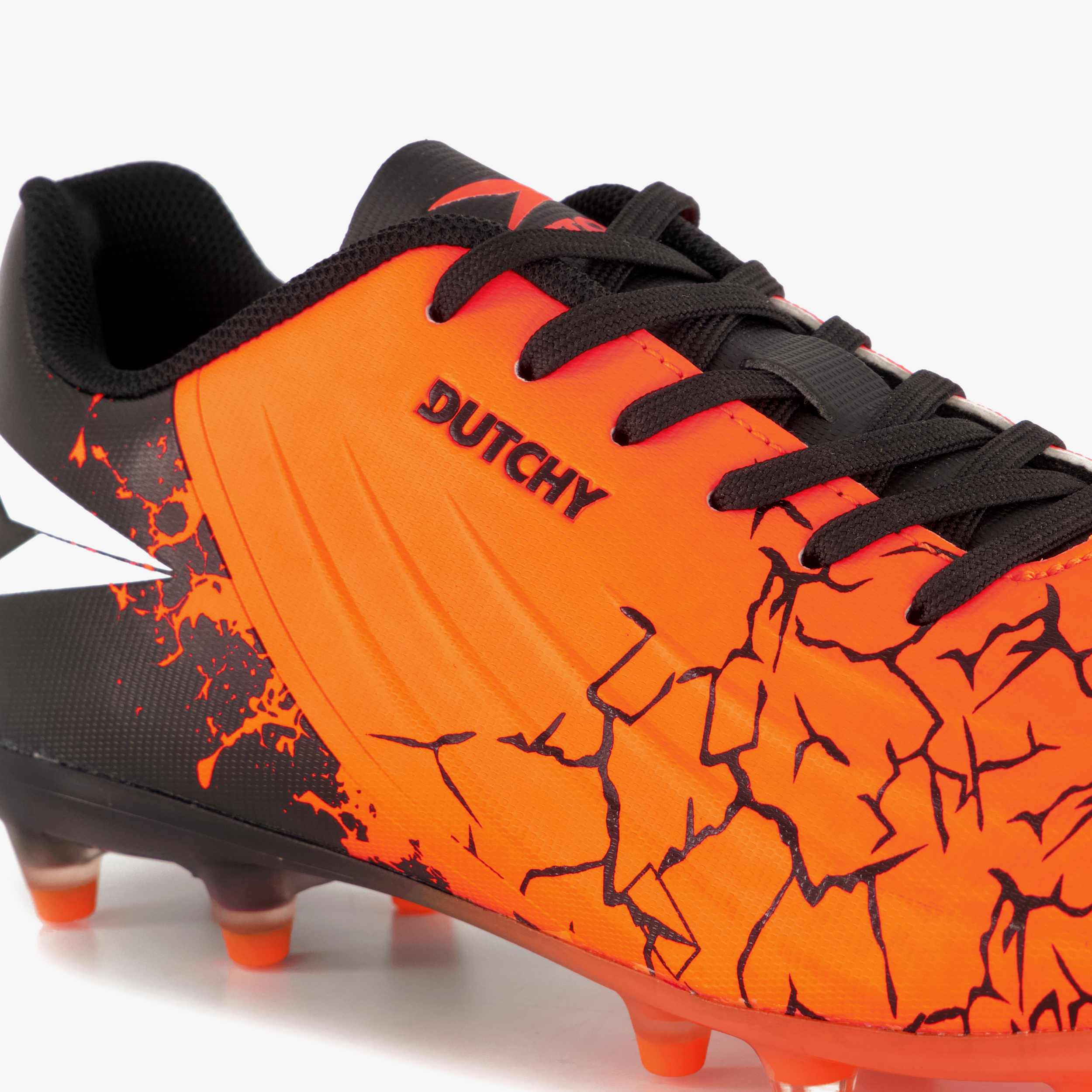 Dutchy FG kinder voetbalschoenen oranje zwart meisjes veldschoenen – foto 5