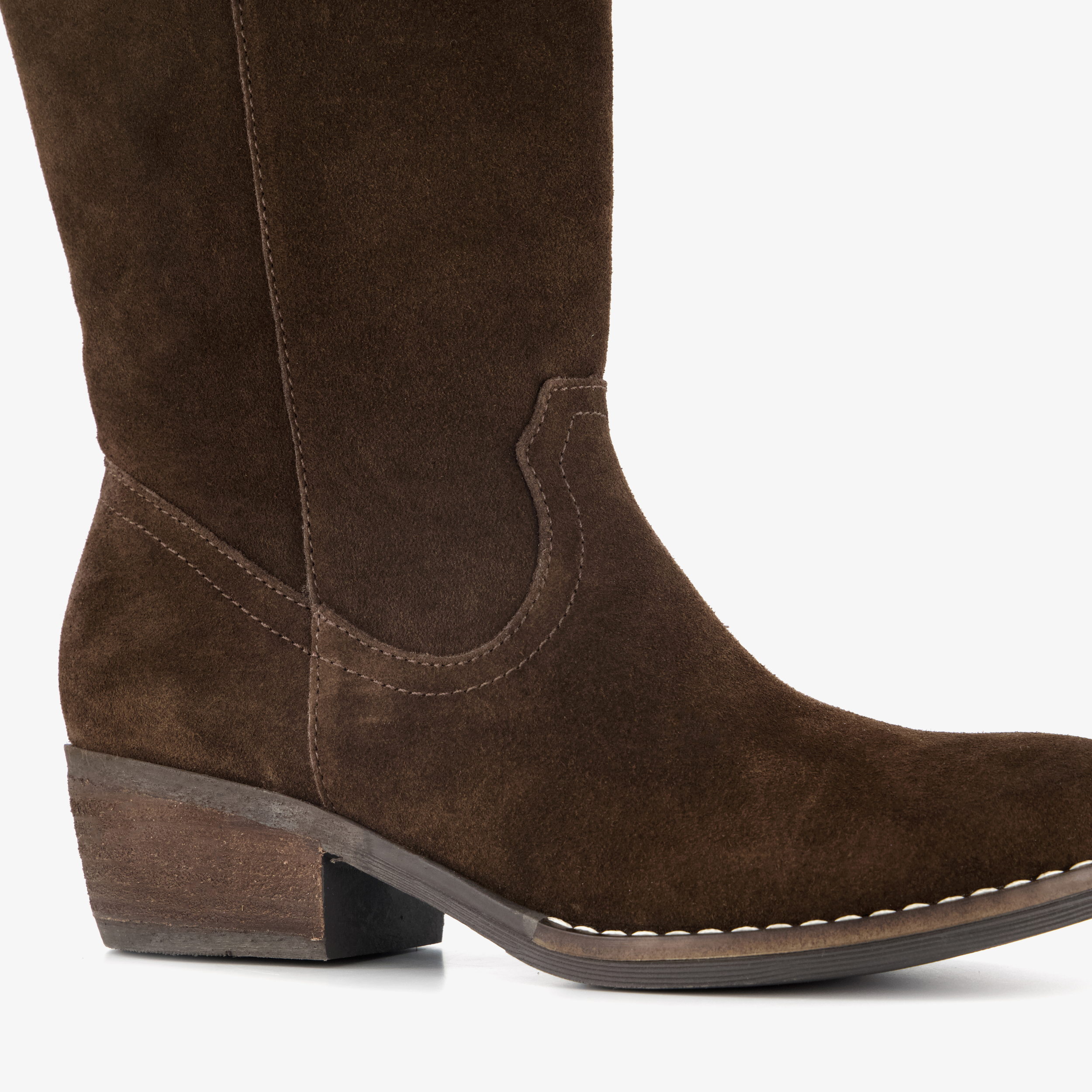 Harper suède dames cowboylaarzen chocoladebruin – foto 5
