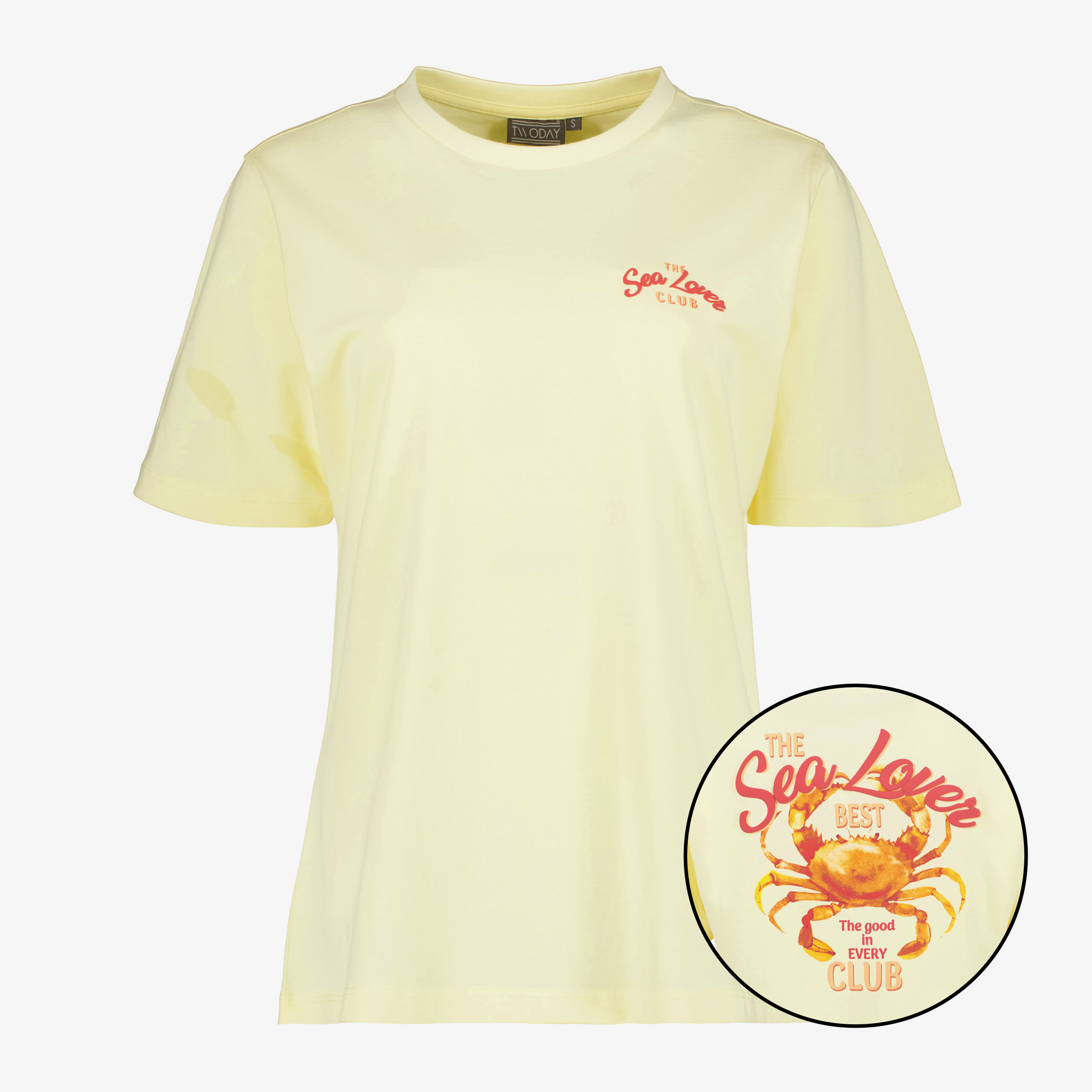 TwoDay dames T-shirt met backprint botergeel t-shirts & tops