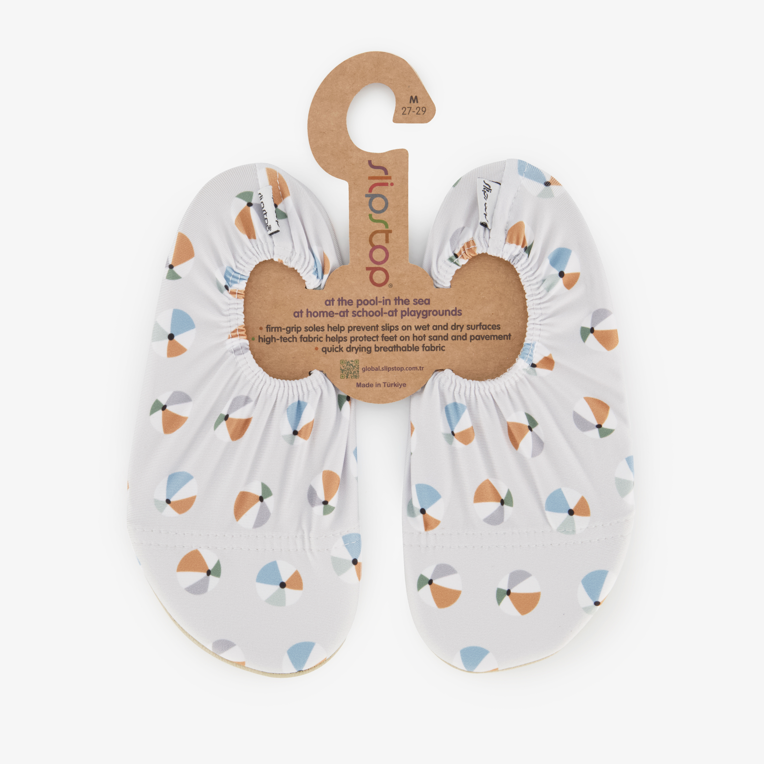 Slipstop Beachbal Naturel kinder schoenen wit