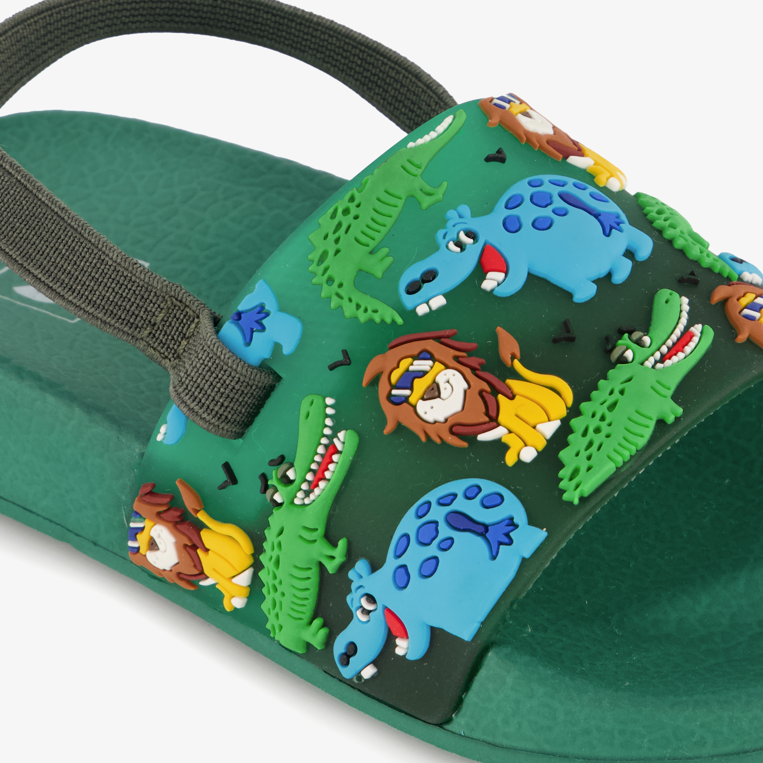 Groene jongens badslippers met jungle dieren – foto 5
