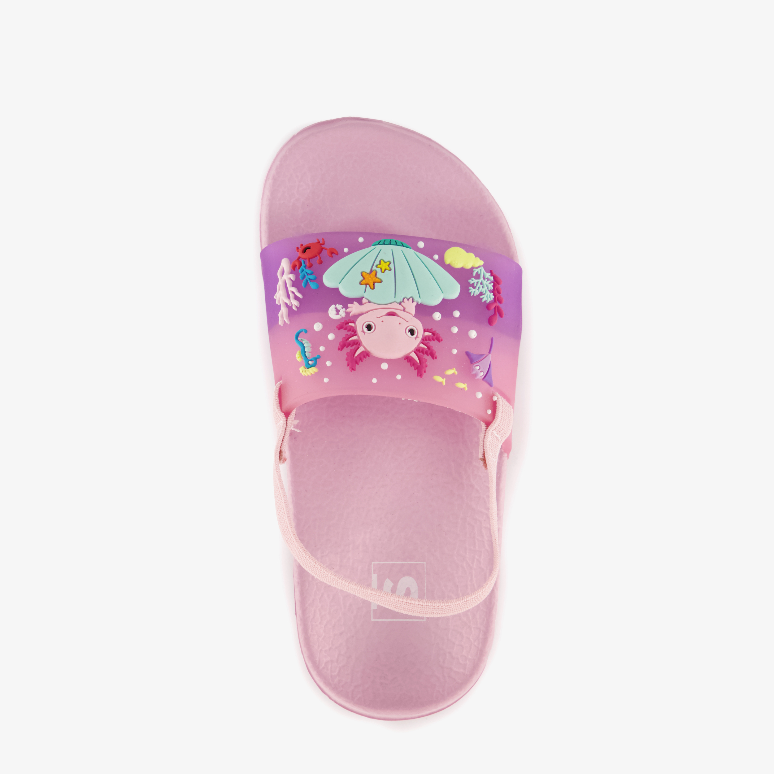 Roze meisjes badslippers met axolotl – foto 4