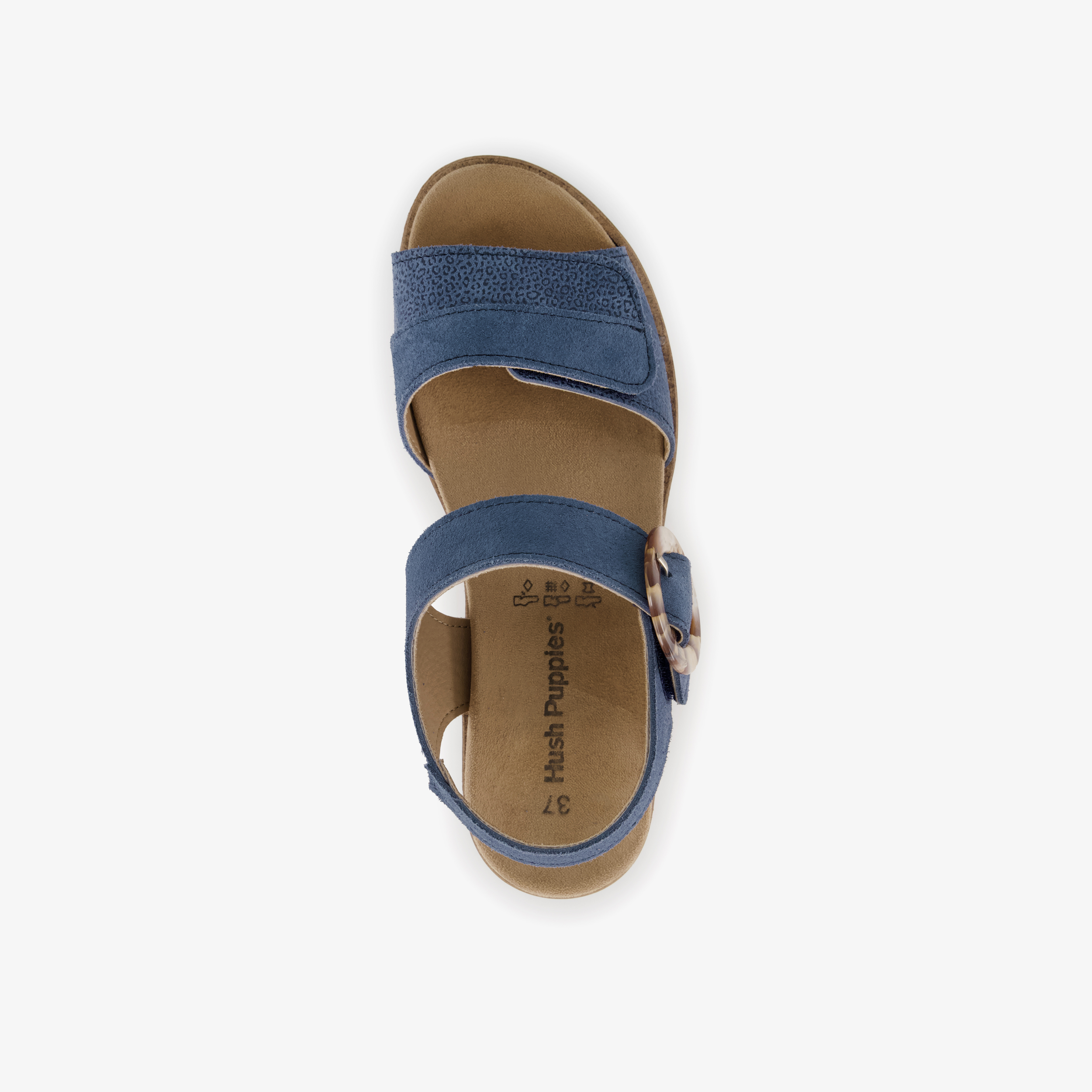 Hush Puppies leren dames sandalen denim blauw – foto 4