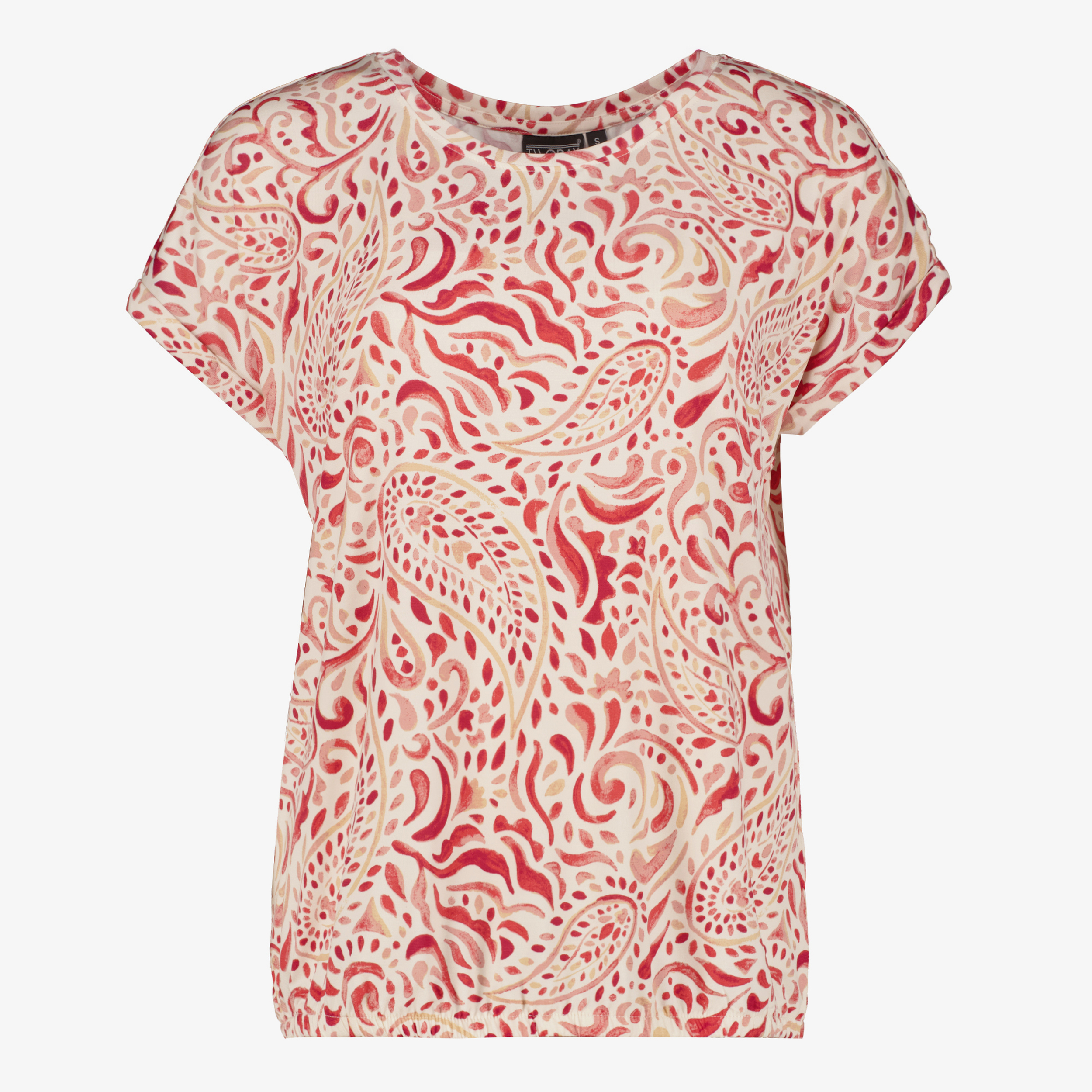 TwoDay dames top met paisley print rood creme t-shirts & tops