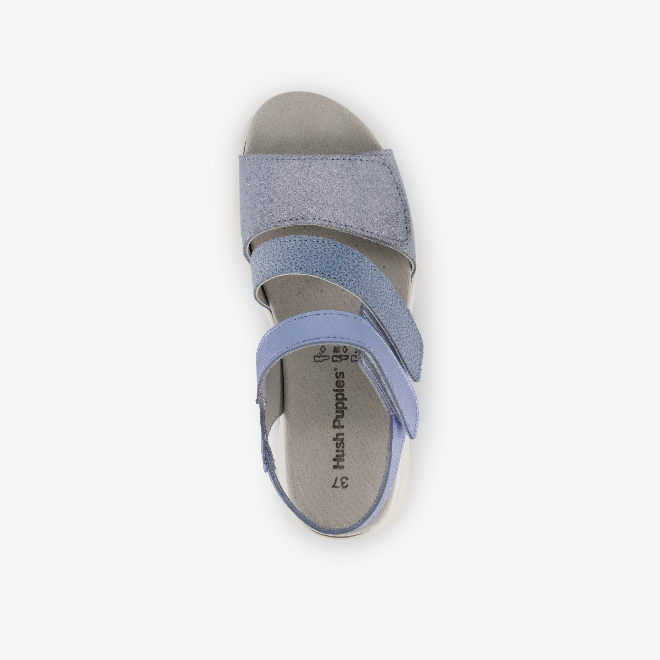 Hush Puppies leren dames sandalen ijsblauw – foto 4