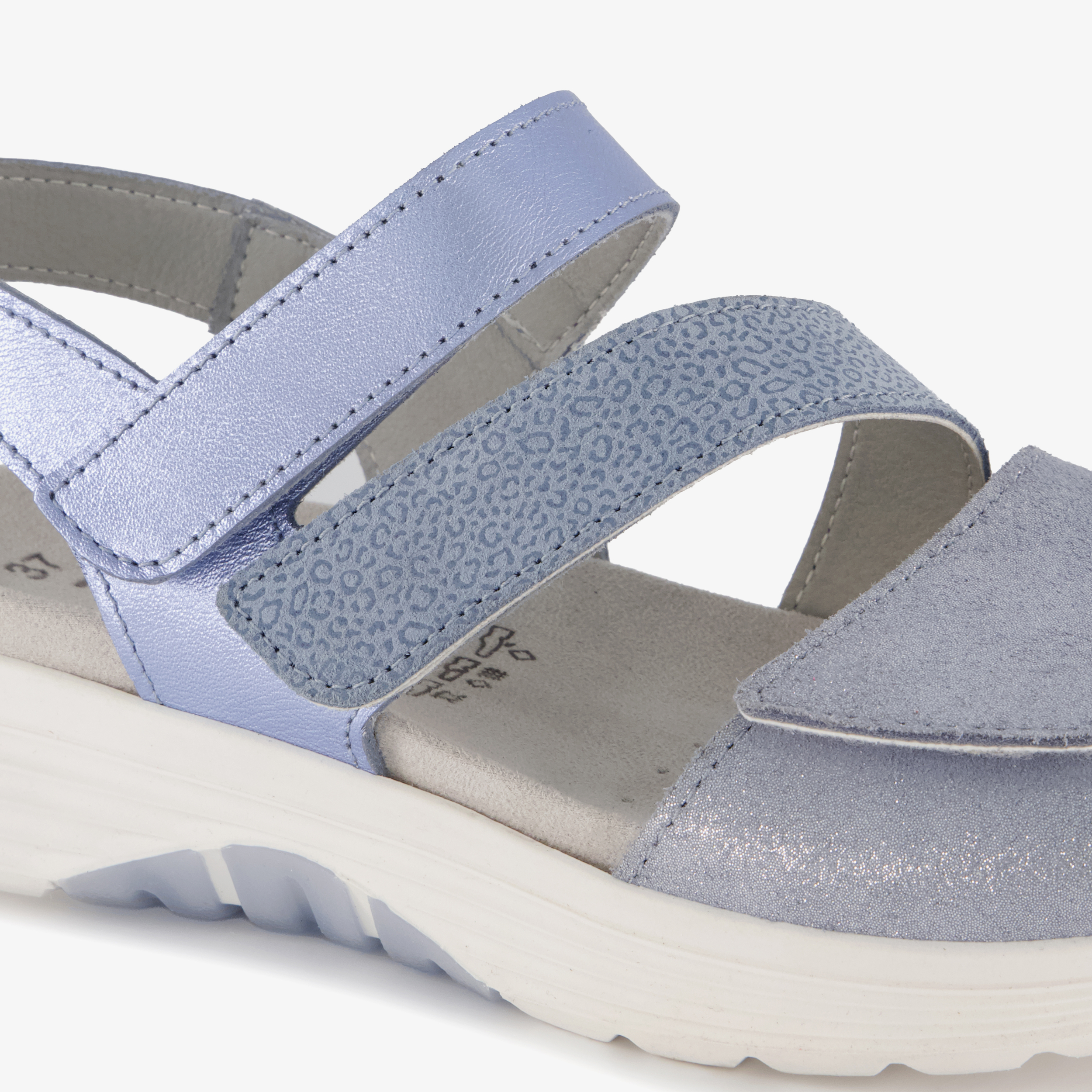 Hush Puppies leren dames sandalen ijsblauw – foto 5