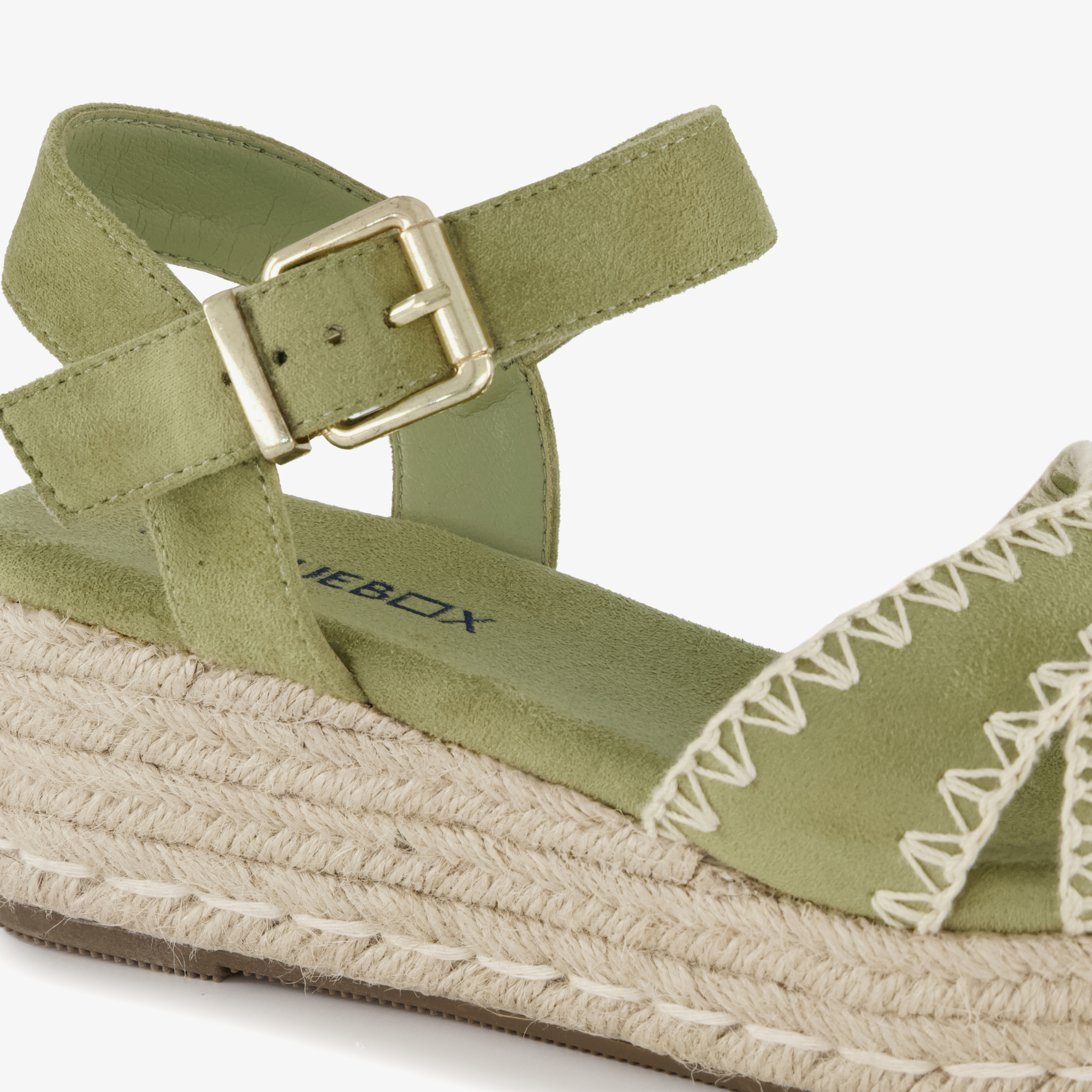 Blue Box dames espadrilles met sleehak groen sandalen – foto 5