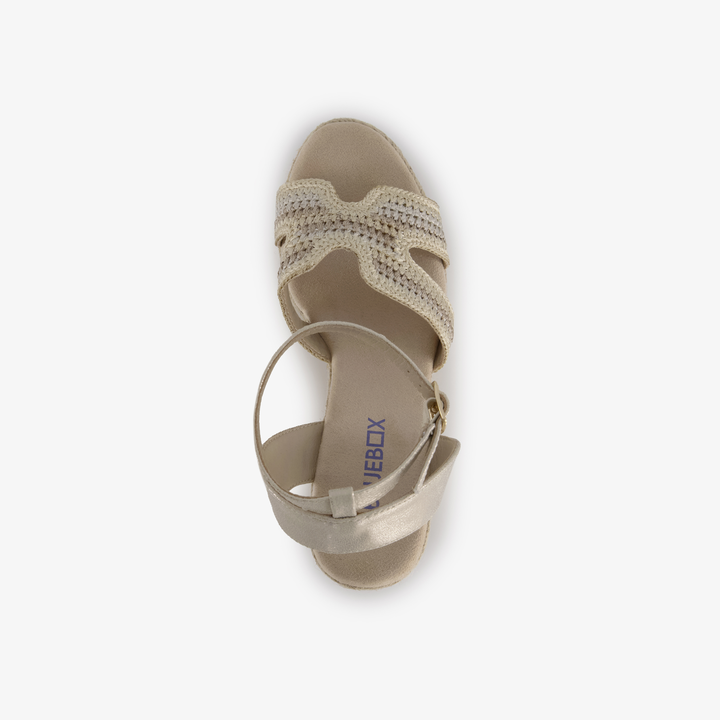 Blue Box dames espadrilles met jute en sleehak beige sandalen – foto 4