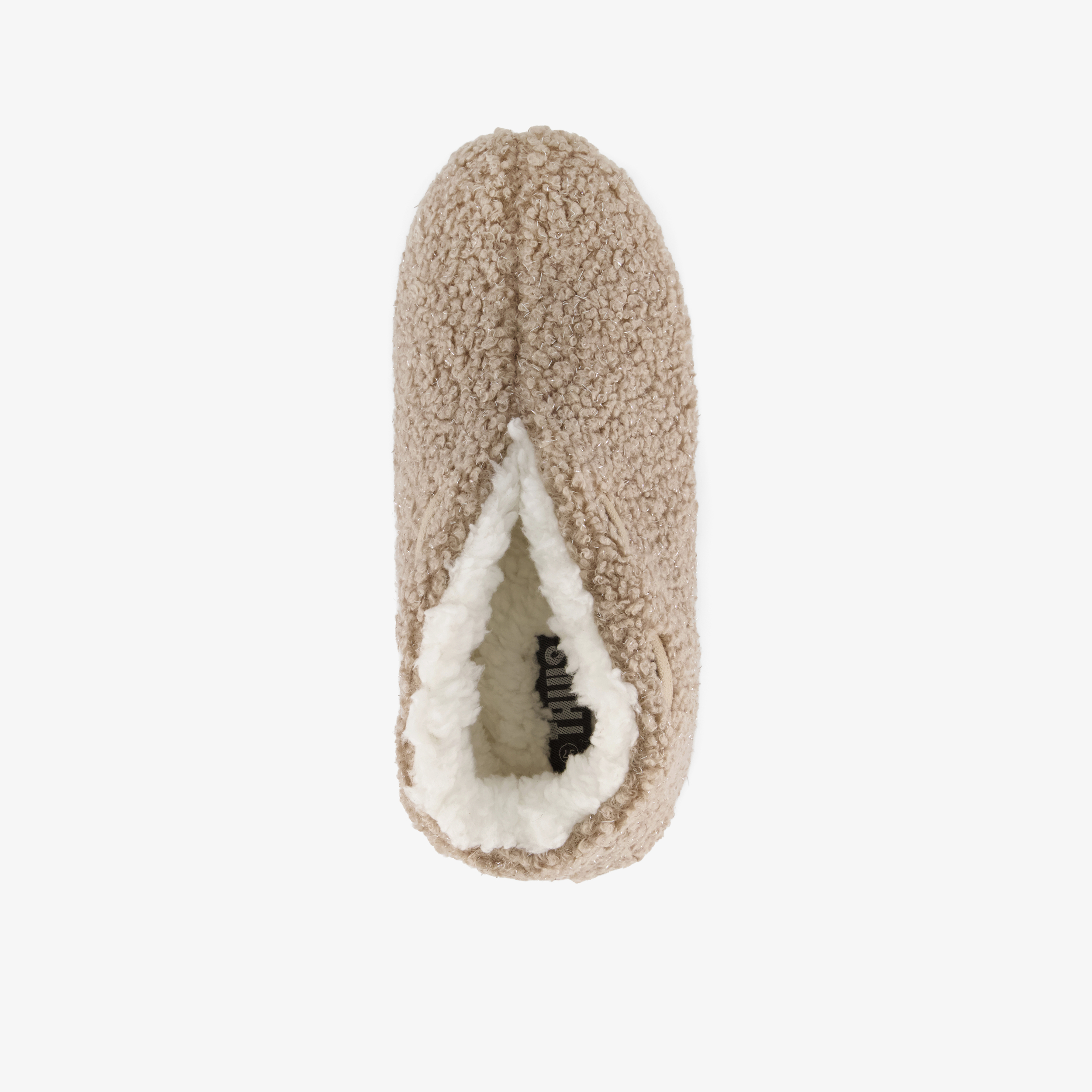 Thu!s gevoerde dames teddy sloffen beige – foto 4